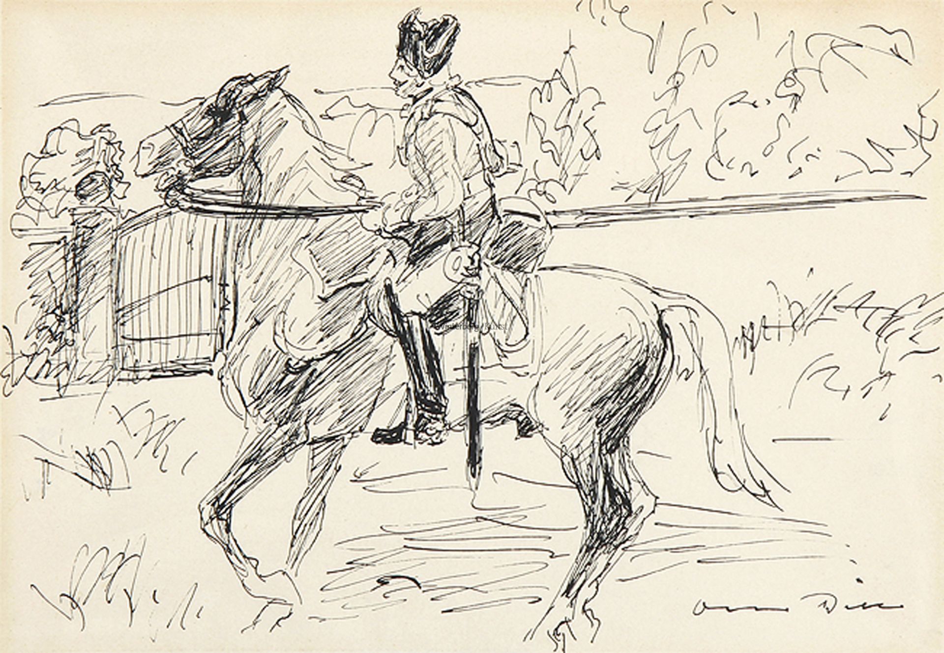 OTTO DILL: Preussischer Soldat zu Pferde.