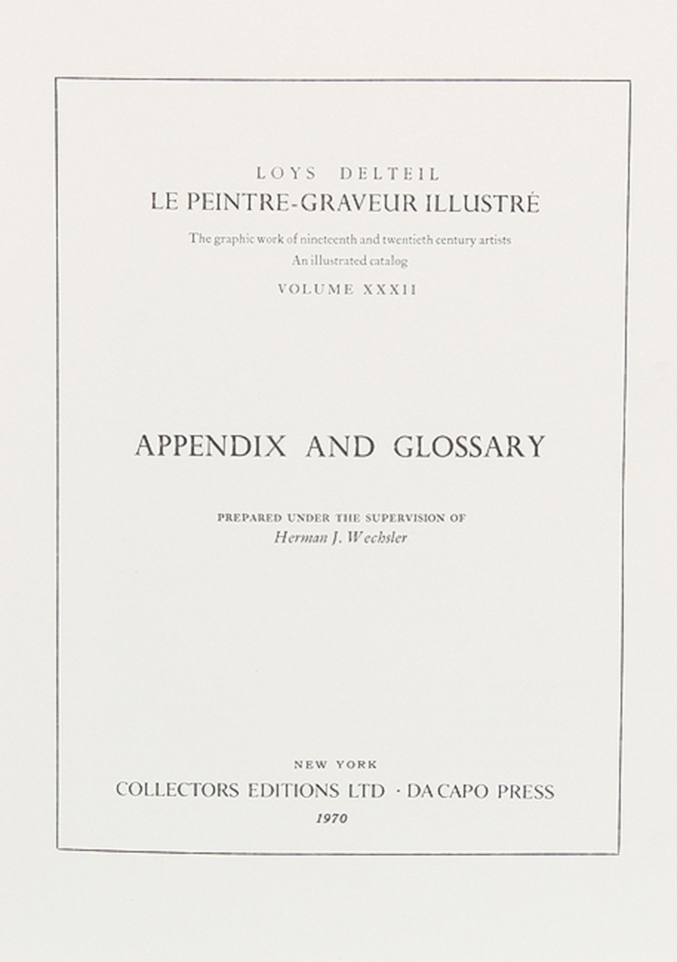 VERSCHIEDENE KÜNSTLER: Wechsler, Herman J; Appendix and Glossary.