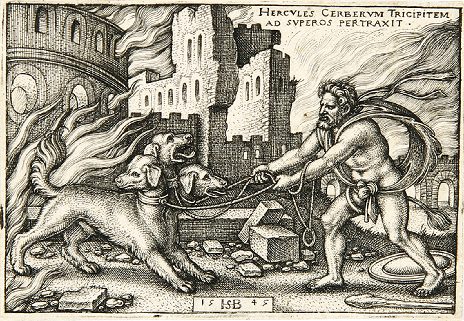 HANS SEBALD BEHAM: Hercules und Cerberus.