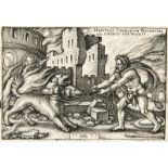 HANS SEBALD BEHAM: Hercules und Cerberus.