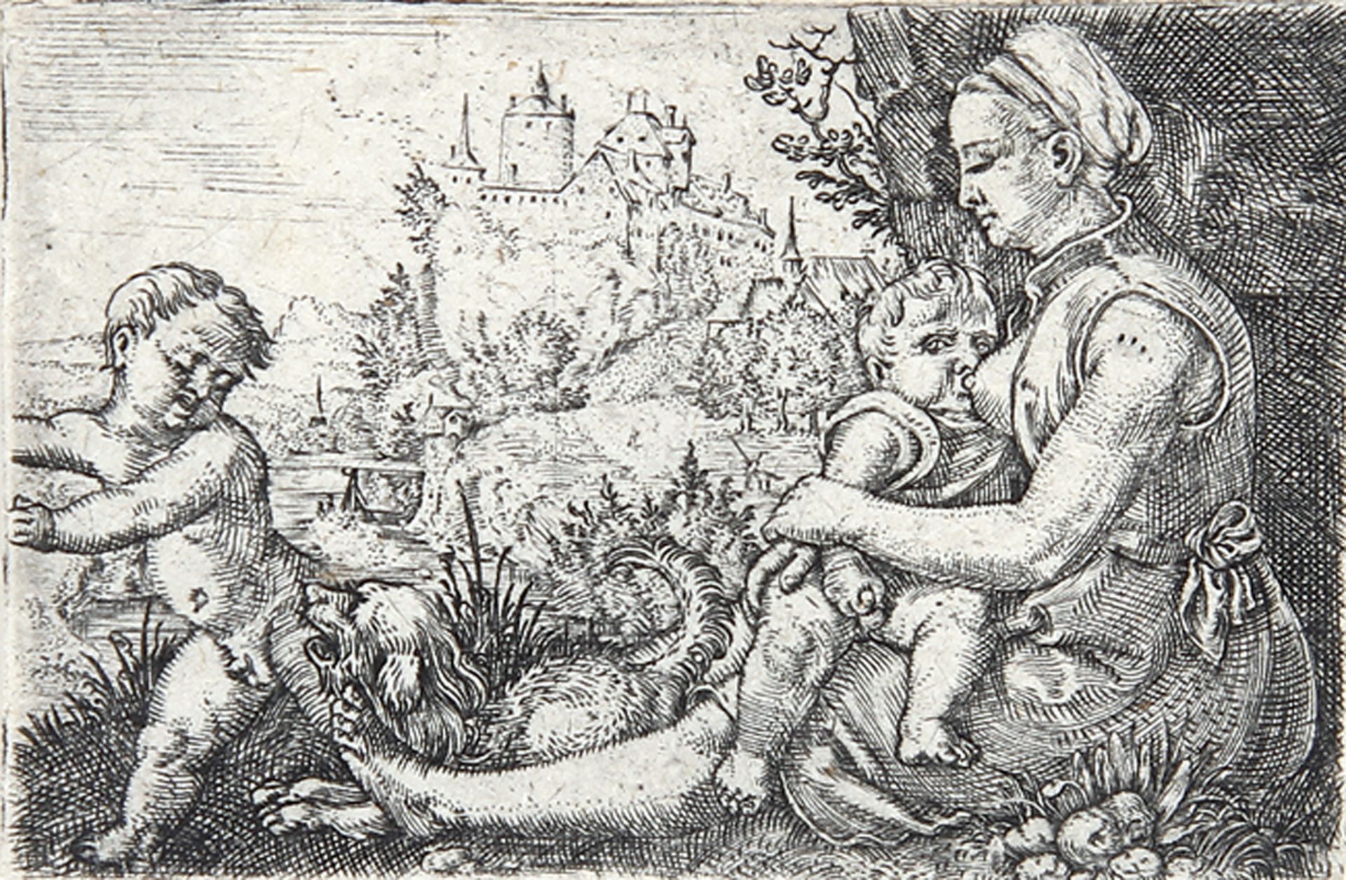 BARTHEL BEHAM: Mutter mit zwei Kindern,