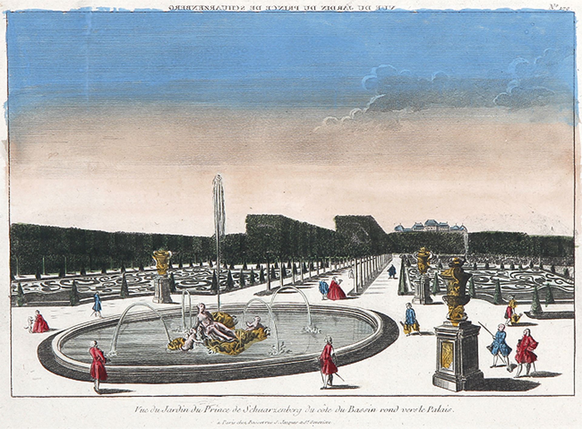 VARIA - SCHLÖSSER UND GÄRTEN: „Vue du Jardin du Prince de Schwarzenberg du Côte du Bassin...“.