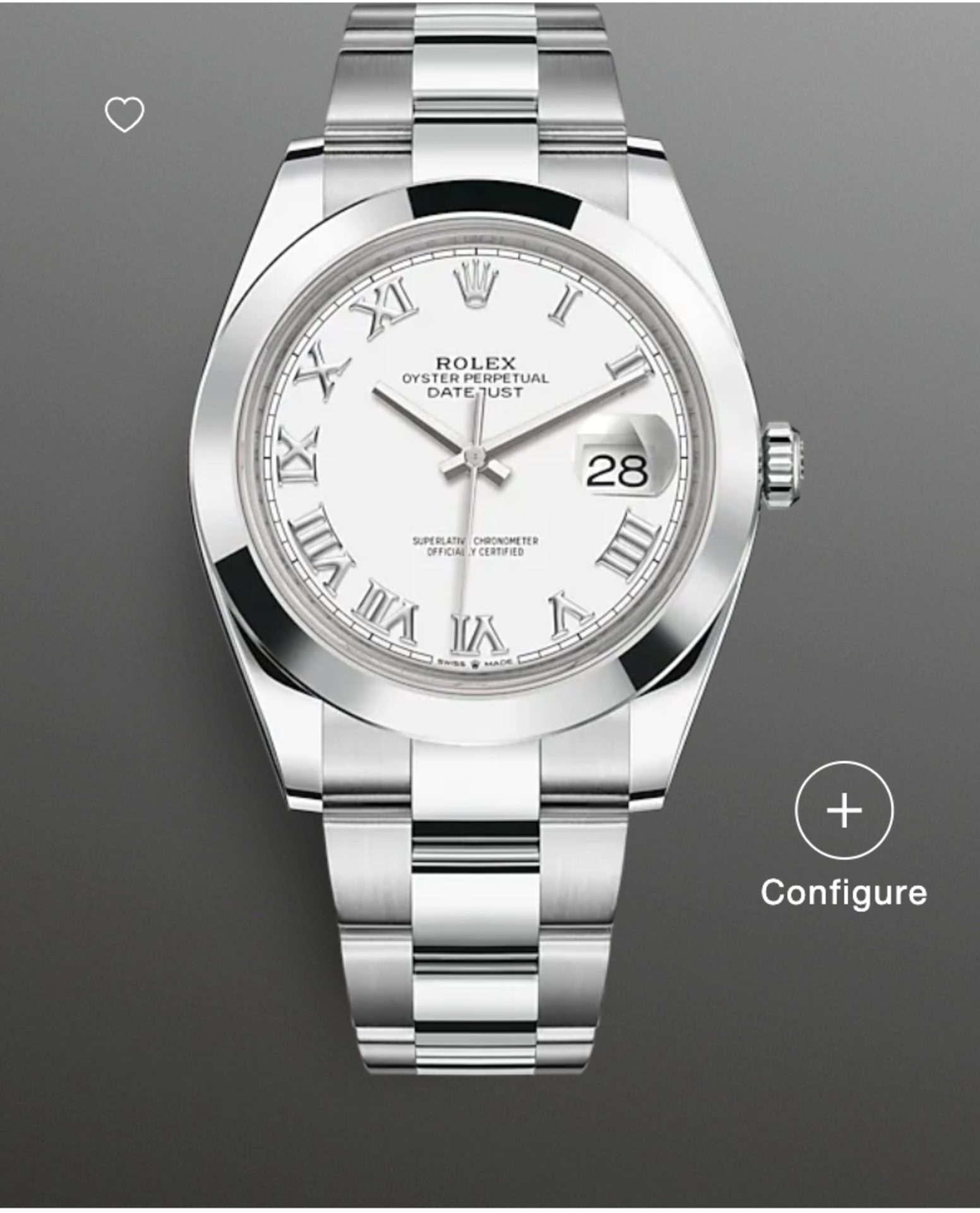 (Reserve Met)Rolex Datejust 41 White Dial, Smooth Bezel, Oyster Bracelet Ref 126300, BRAND NEW,