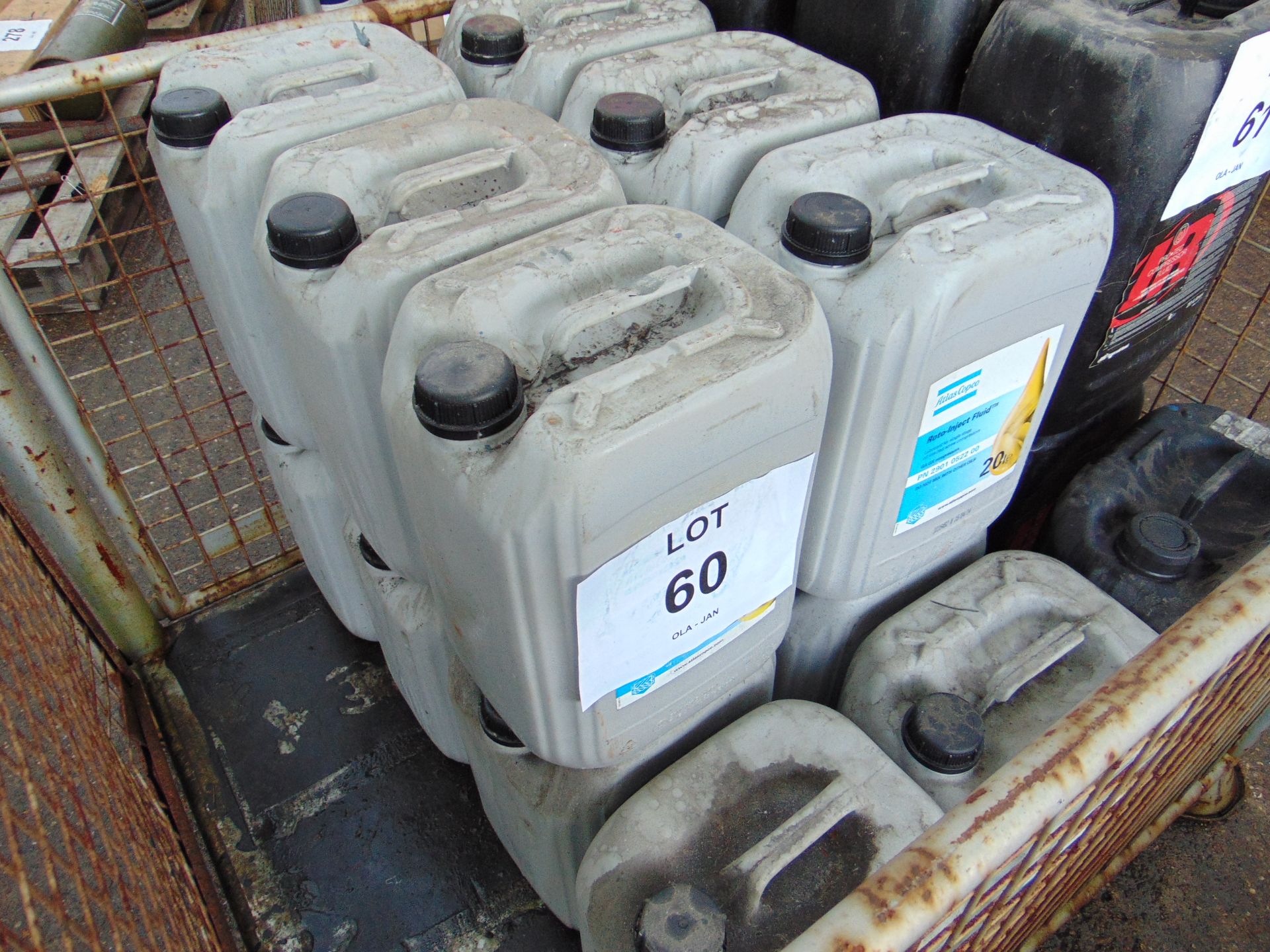 14 x Unissued 20L Drums of Atlas Copco Roto-Inject Fluid