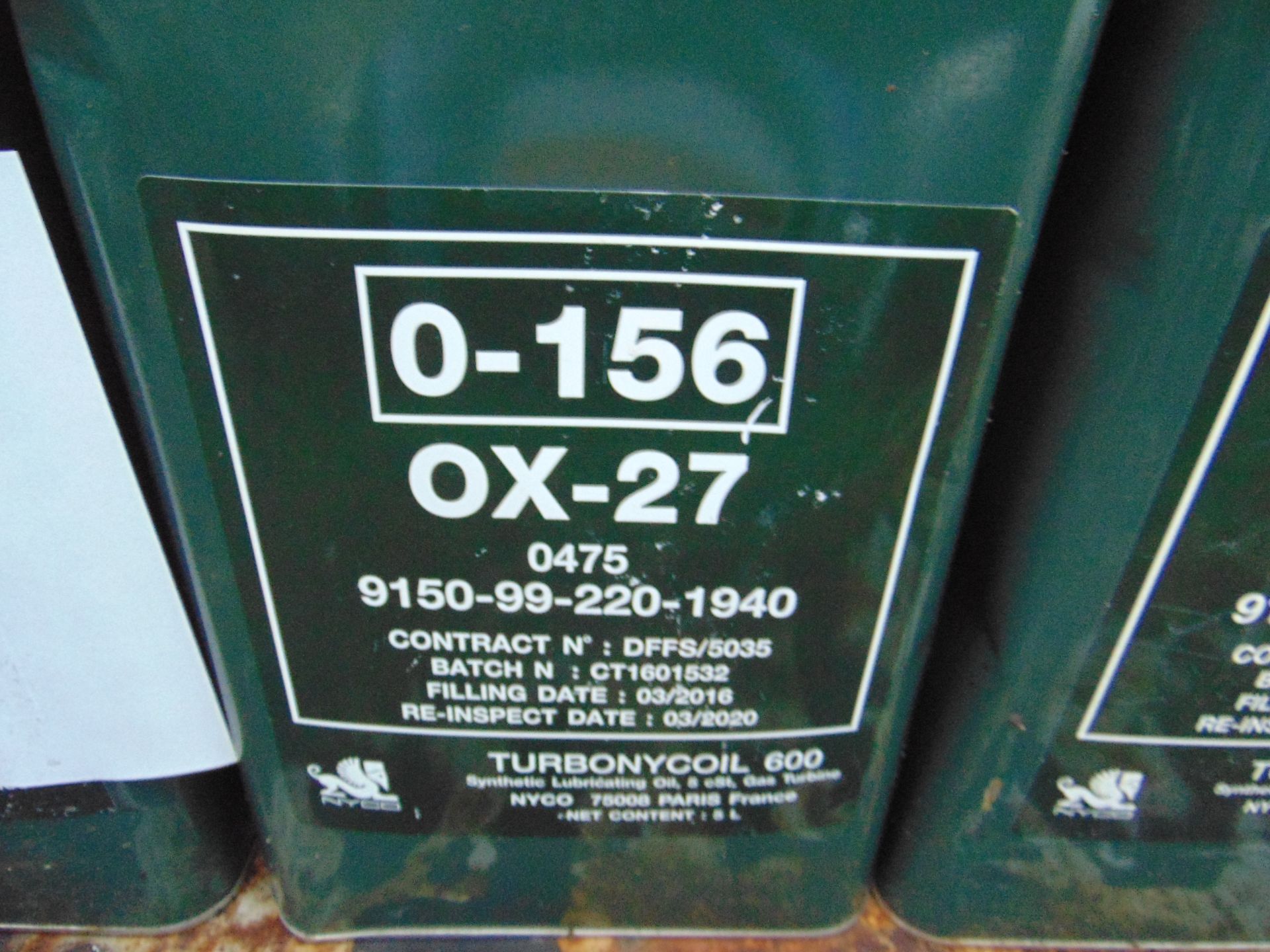 3 x Unissued 5L Cans of OX-27 Synthetic Gas Turbine Lubricating Oil - Image 2 of 2