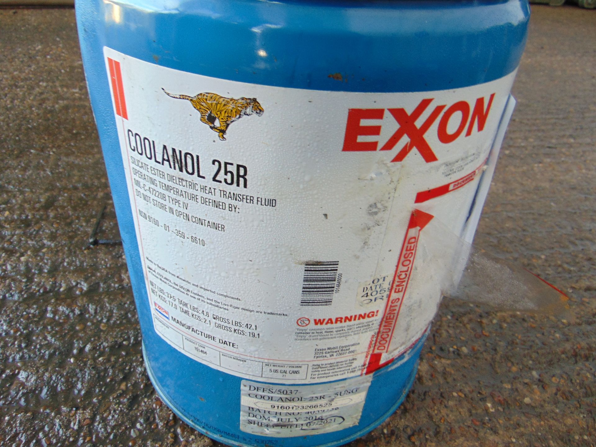 1 x Unissued 17L Drum of EXON Coolant 25R Silicate Ester Dielectric Heat Transfer Fluid - Image 2 of 2