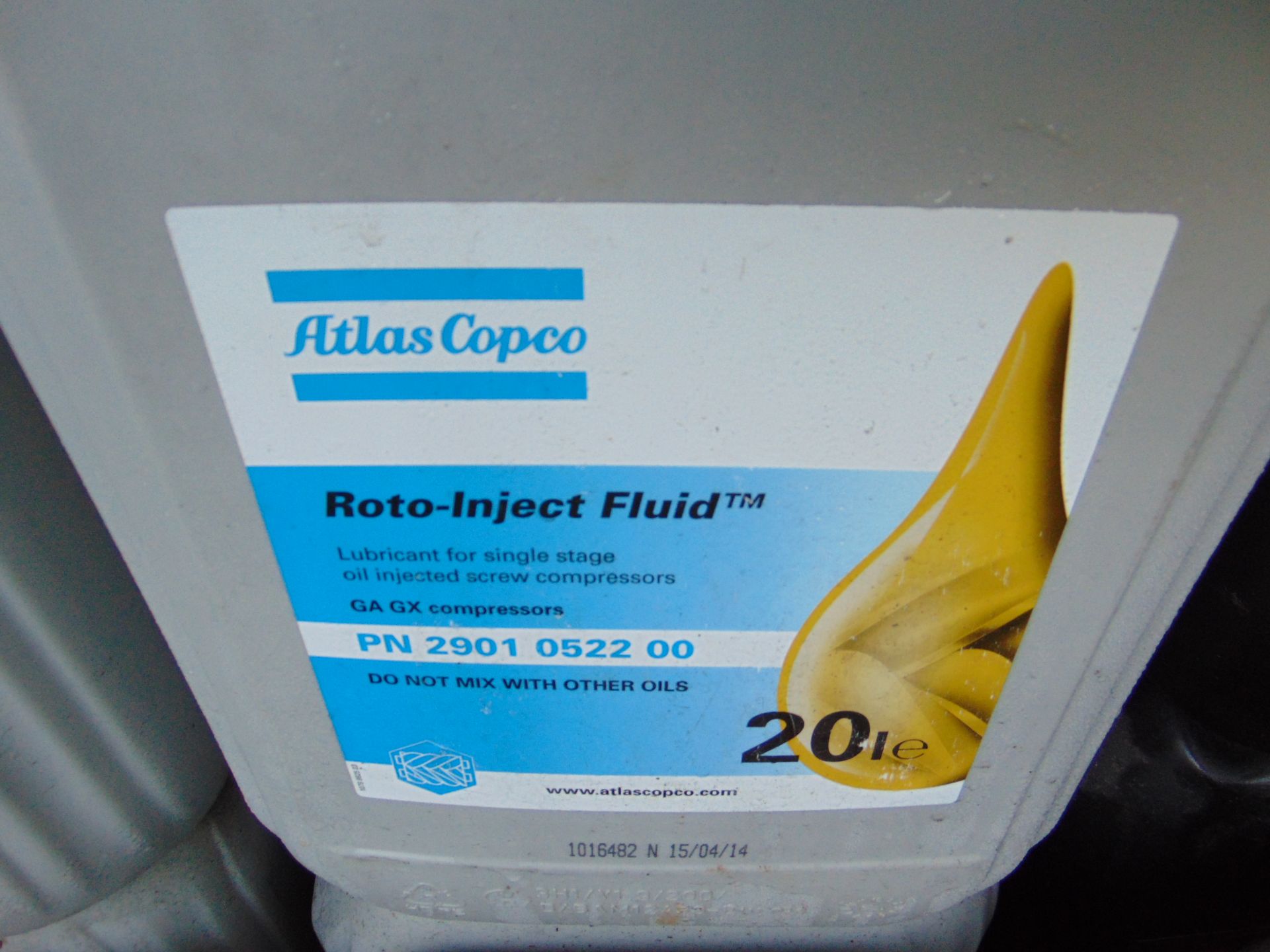 14 x Unissued 20L Drums of Atlas Copco Roto-Inject Fluid - Image 2 of 2