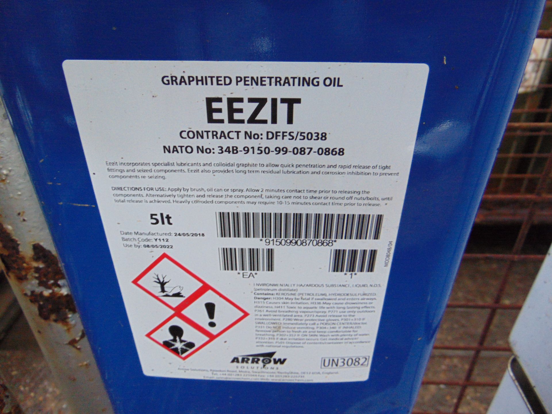 2 x Unused 5L Cans of Eezit Graphited Penetrating Oil - Image 2 of 2