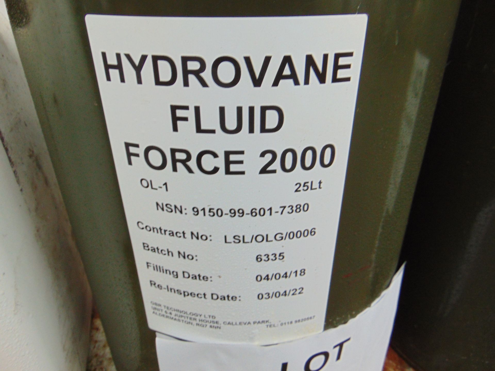 1 x Unissued 25L Sealed Drum of Hydrovane Fluid Force 2000 Compressor Oil - Image 2 of 2