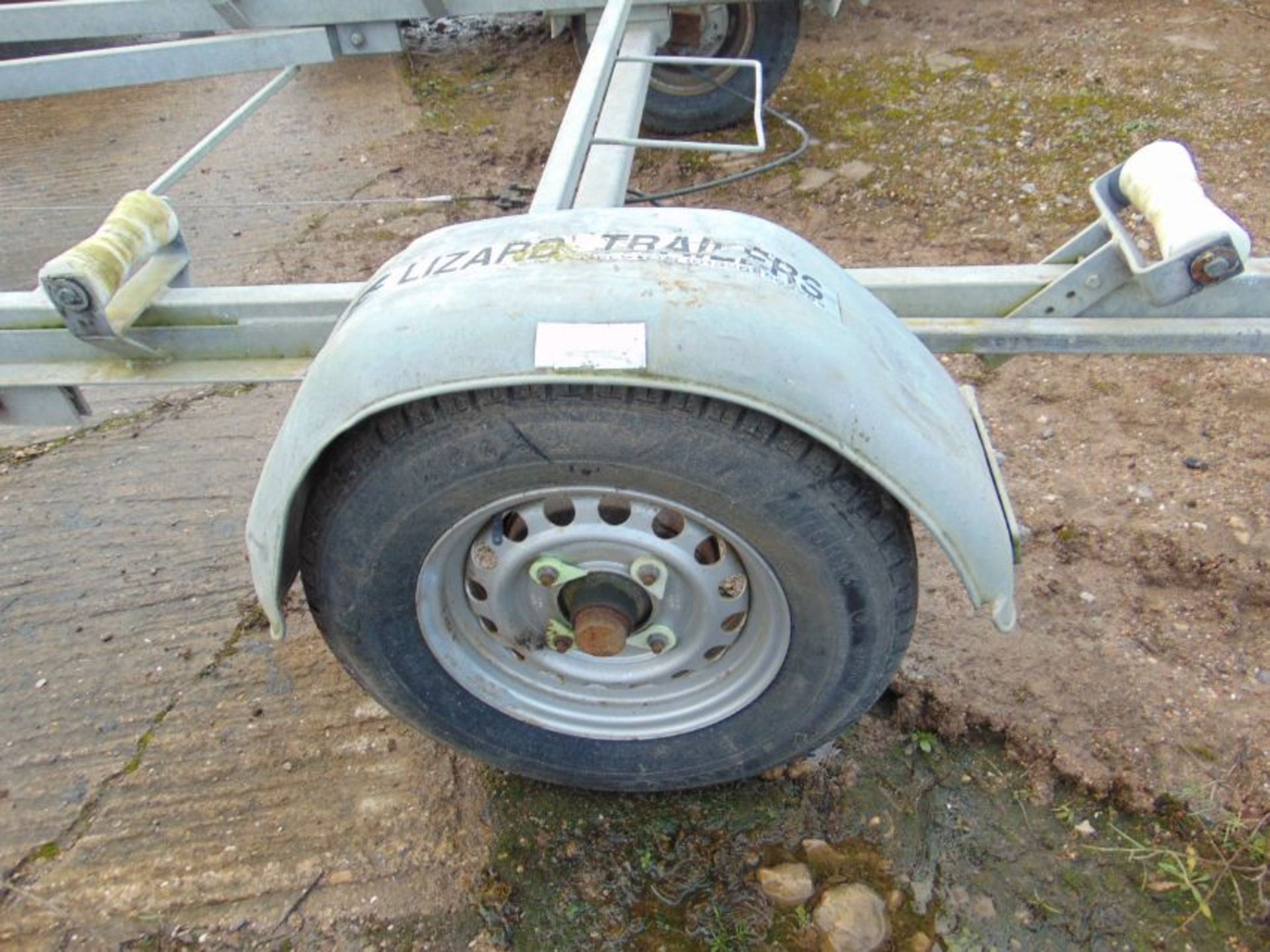 20ft Galvanised Boat Trailer c/w rollers and spare wheel - Image 5 of 6