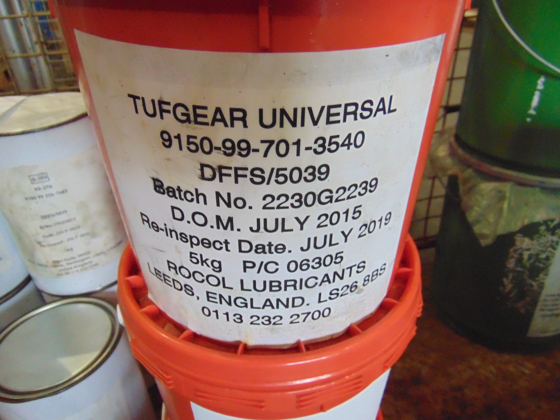 6 x Unused 5kg Drums of Rocol Tufgear Universal Multi Purpose Grease - Bild 2 aus 2