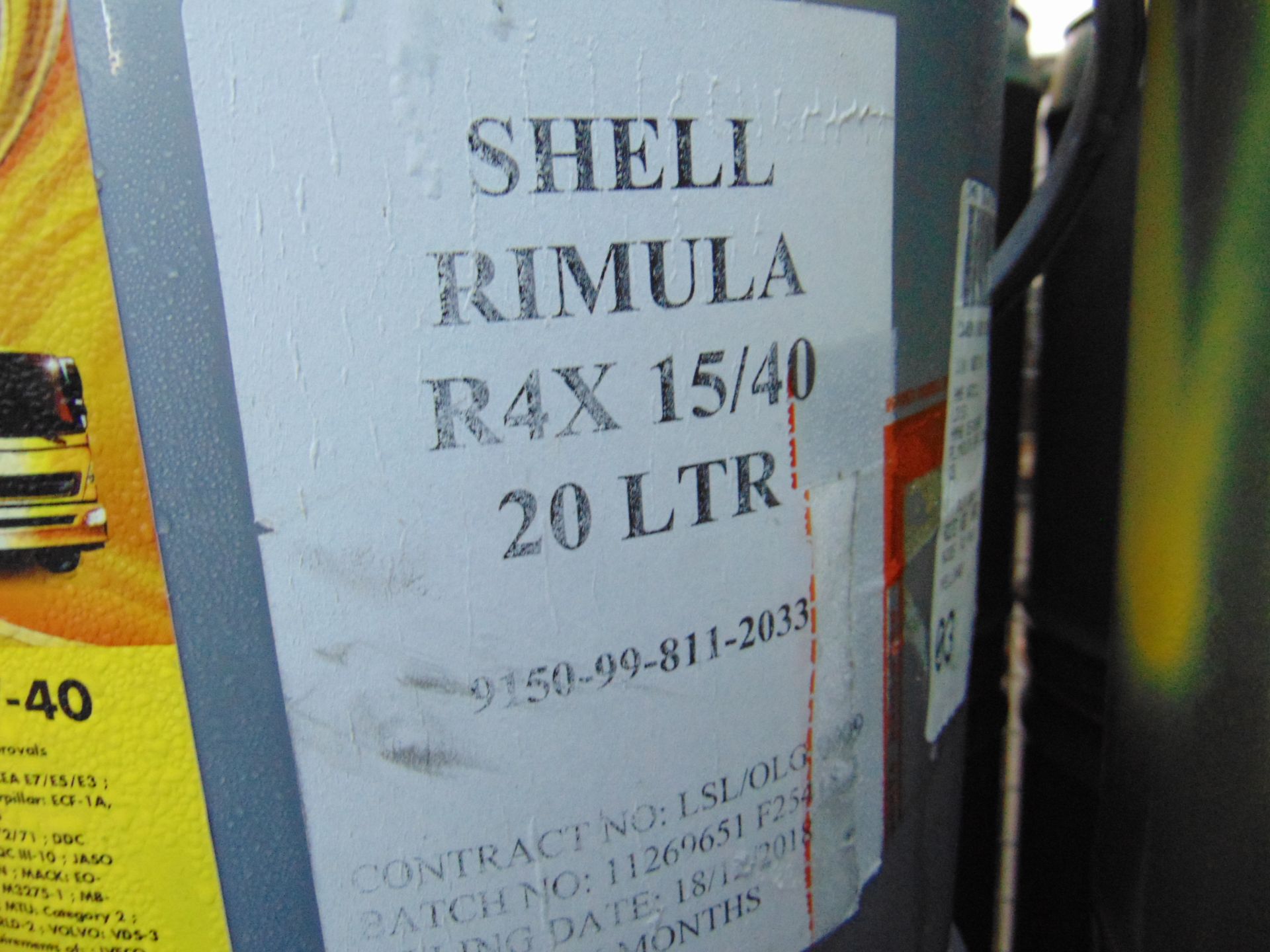 5 x Unissued 20L Sealed Drums of Shell Rimula R4X 15-W-40 Heavy Duty Diesel Engine Oil - Image 3 of 3