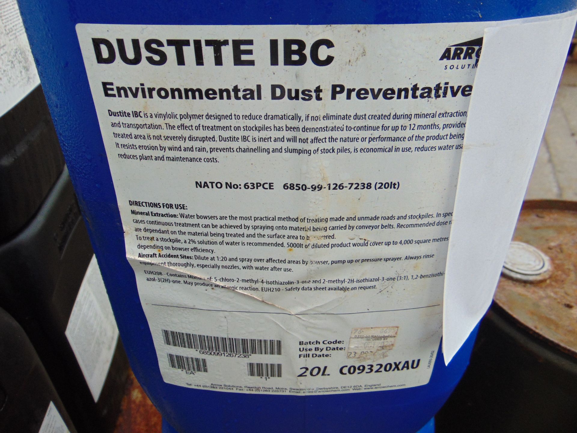 2 x Unissued 20L Sealed Drums of Dustite IBC Dust Supression Liquid - Image 4 of 4