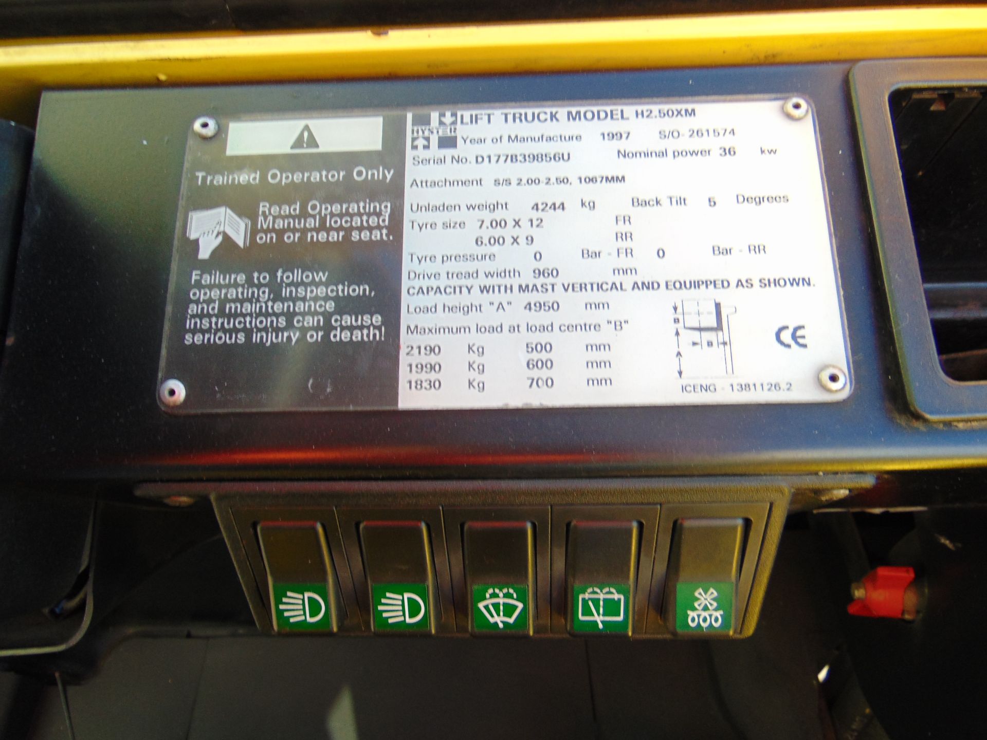 Hyster H2.50XM Counter Balance Diesel Forklift ONLY 5,762 HOURS! - Image 12 of 22