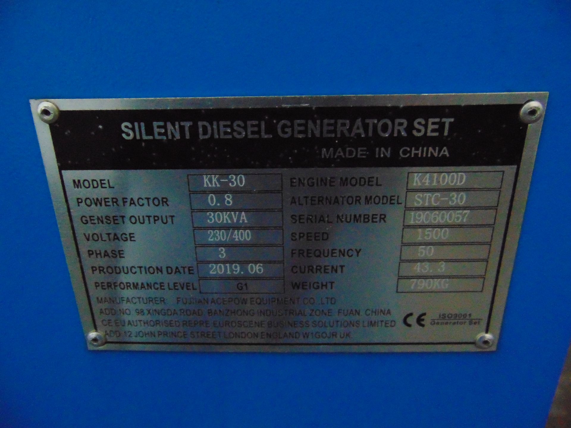 UNISSUED 30 KVA 3 Phase Silent Diesel Generator Set - Image 5 of 15