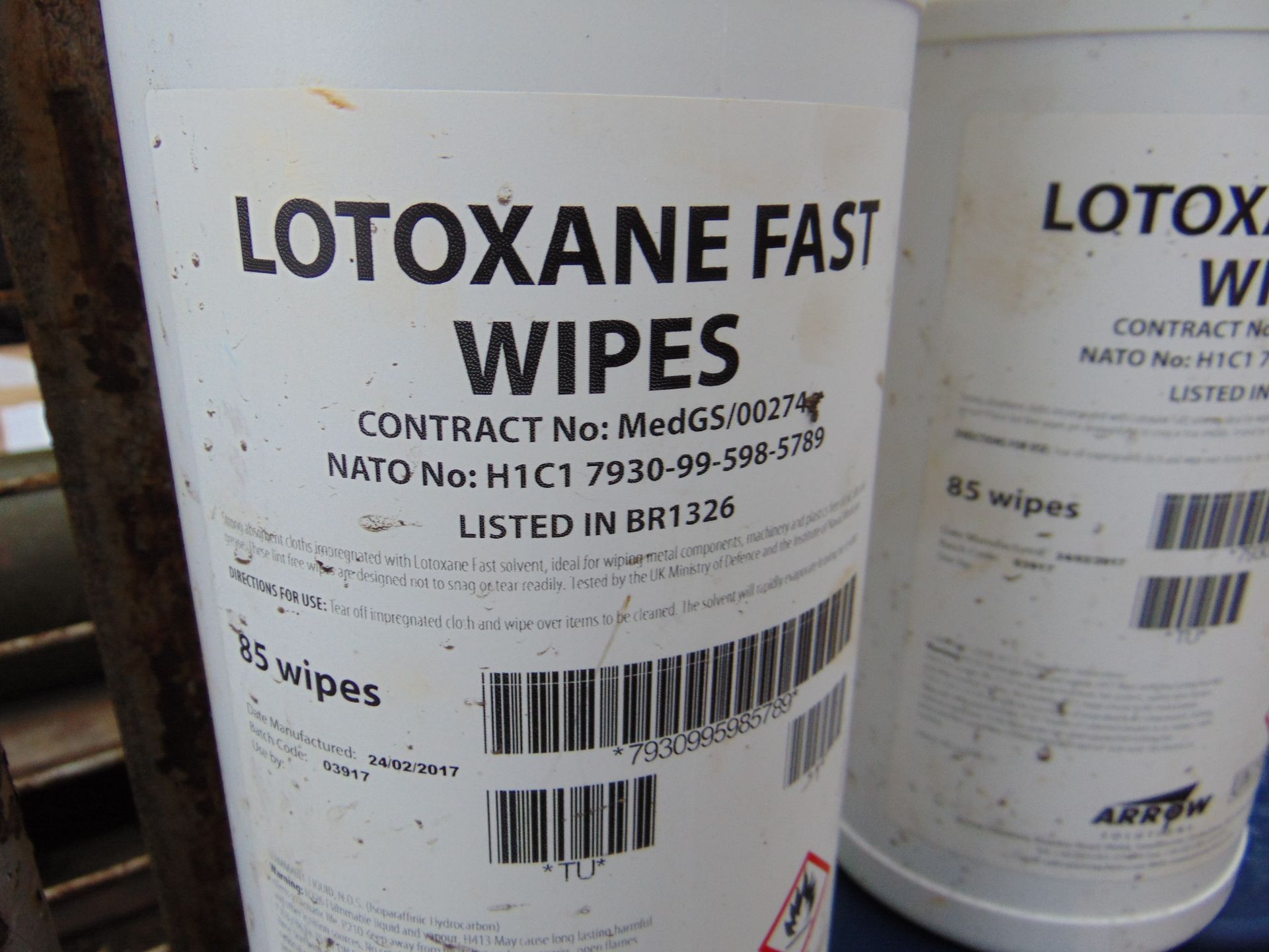 5 x Unissued Pots of 85 x Lotoxane Fast Oil, Dirt, Grease Removal Wipes - Image 2 of 2