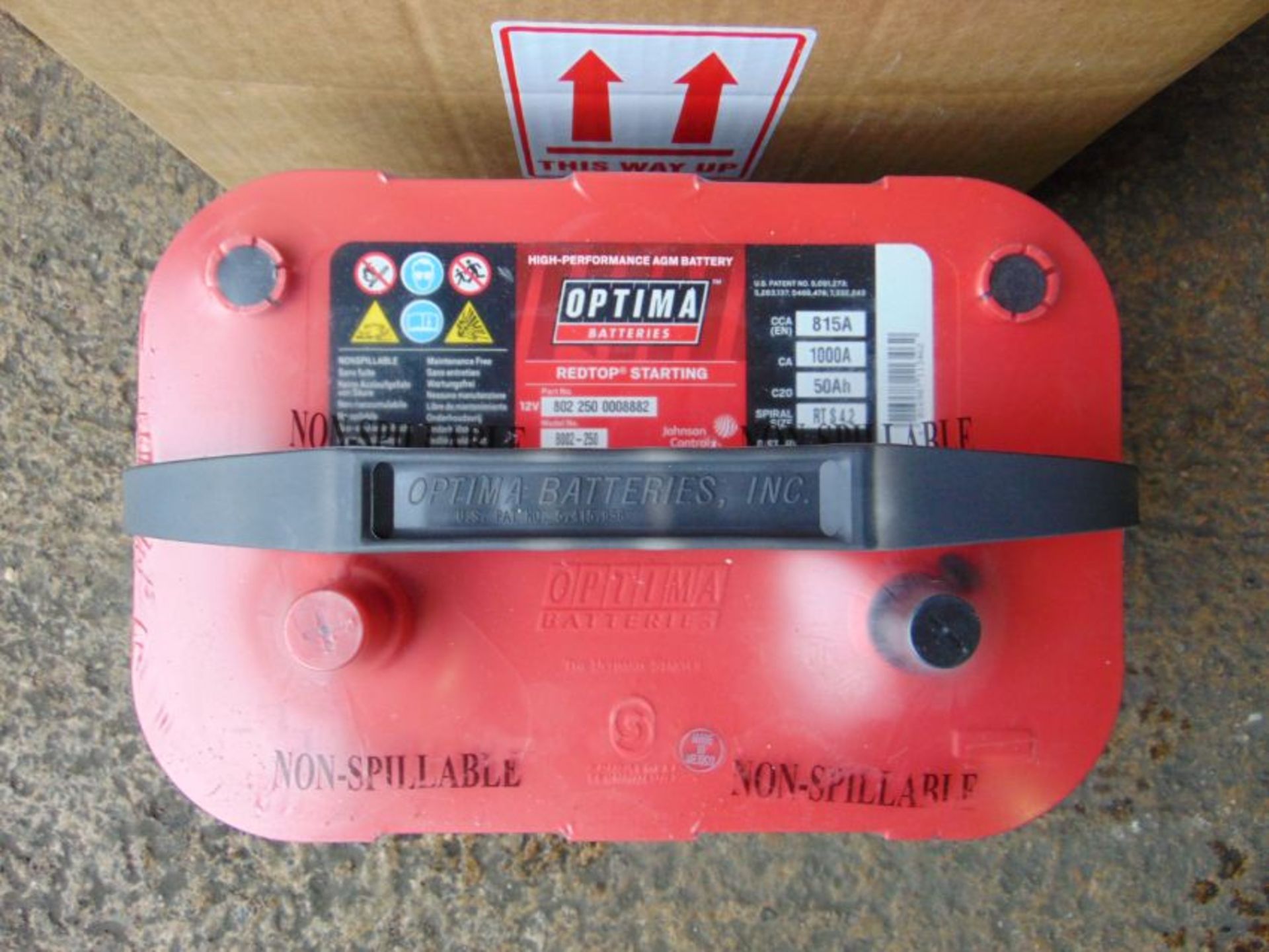 2 x Unissued RTS 4.2 Optima Red Top 12v Starting Batteries – (8002-250) RTS4.2 AGM - Image 2 of 3