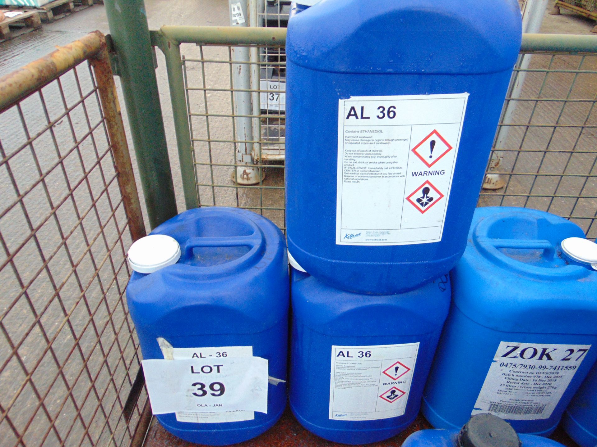 3 x Unissued 25L Drums of AL 36 Etylene Glycol Based Antifreeze