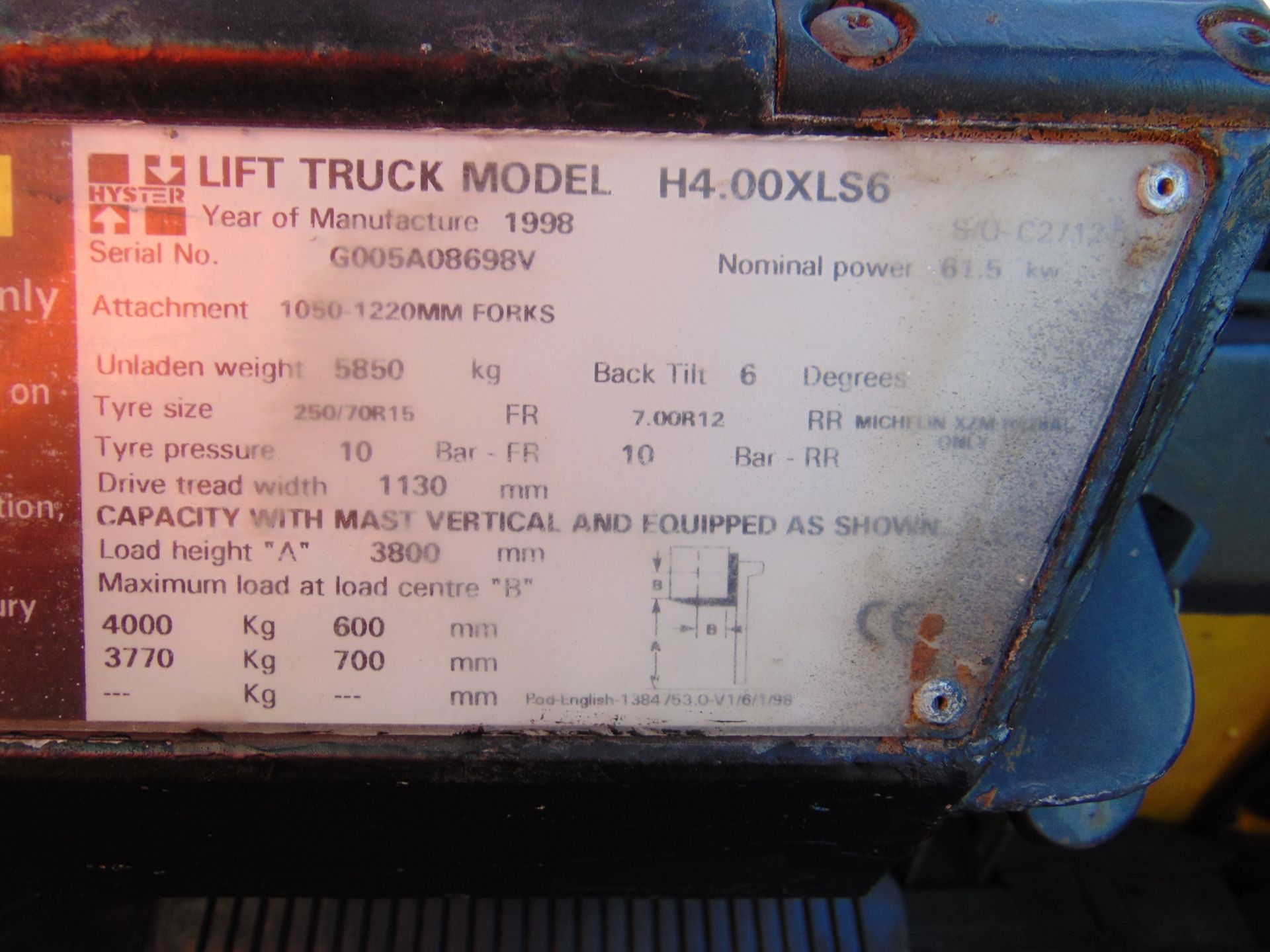 Hyster H4.00 XLS Counter Balance Diesel Forklift ONLY 5,326 HOURS! - Image 17 of 22