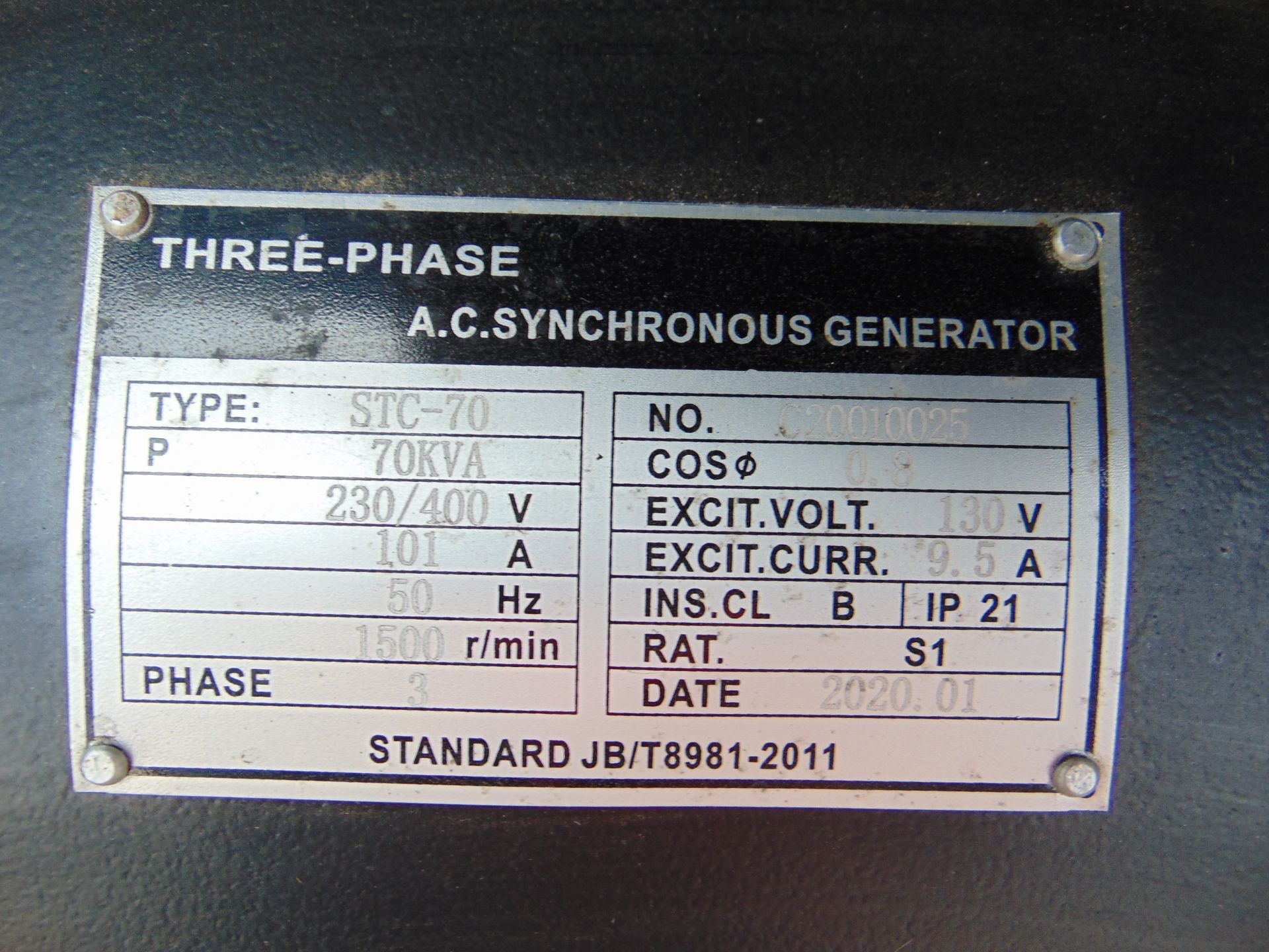 2020 UNISSUED 70 KVA 3 Phase Silent Diesel Generator Set - Bild 12 aus 18