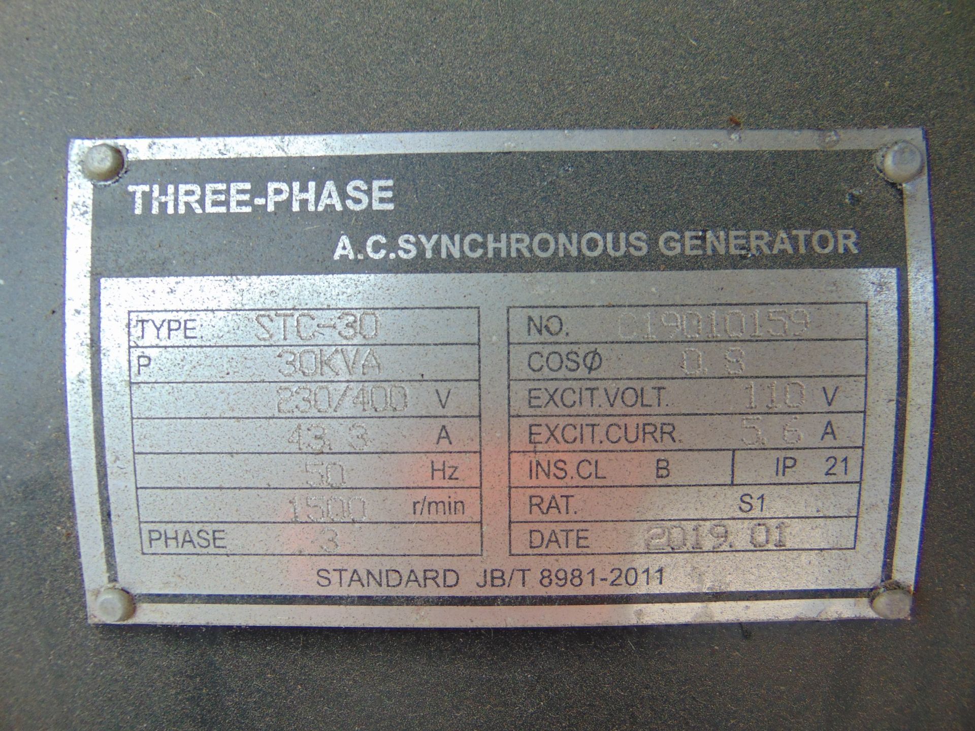 UNISSUED 30 KVA 3 Phase Silent Diesel Generator Set - Image 7 of 8