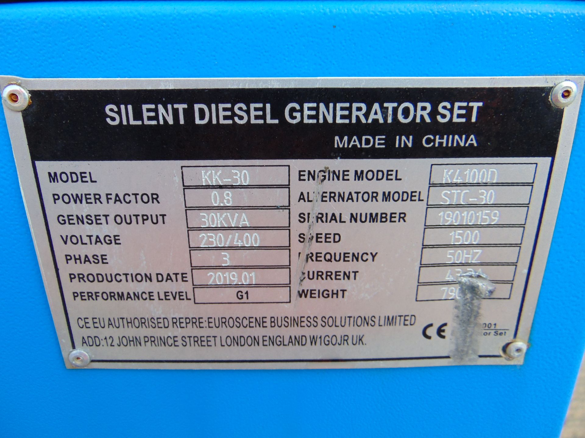 UNISSUED 30 KVA 3 Phase Silent Diesel Generator Set - Image 8 of 8