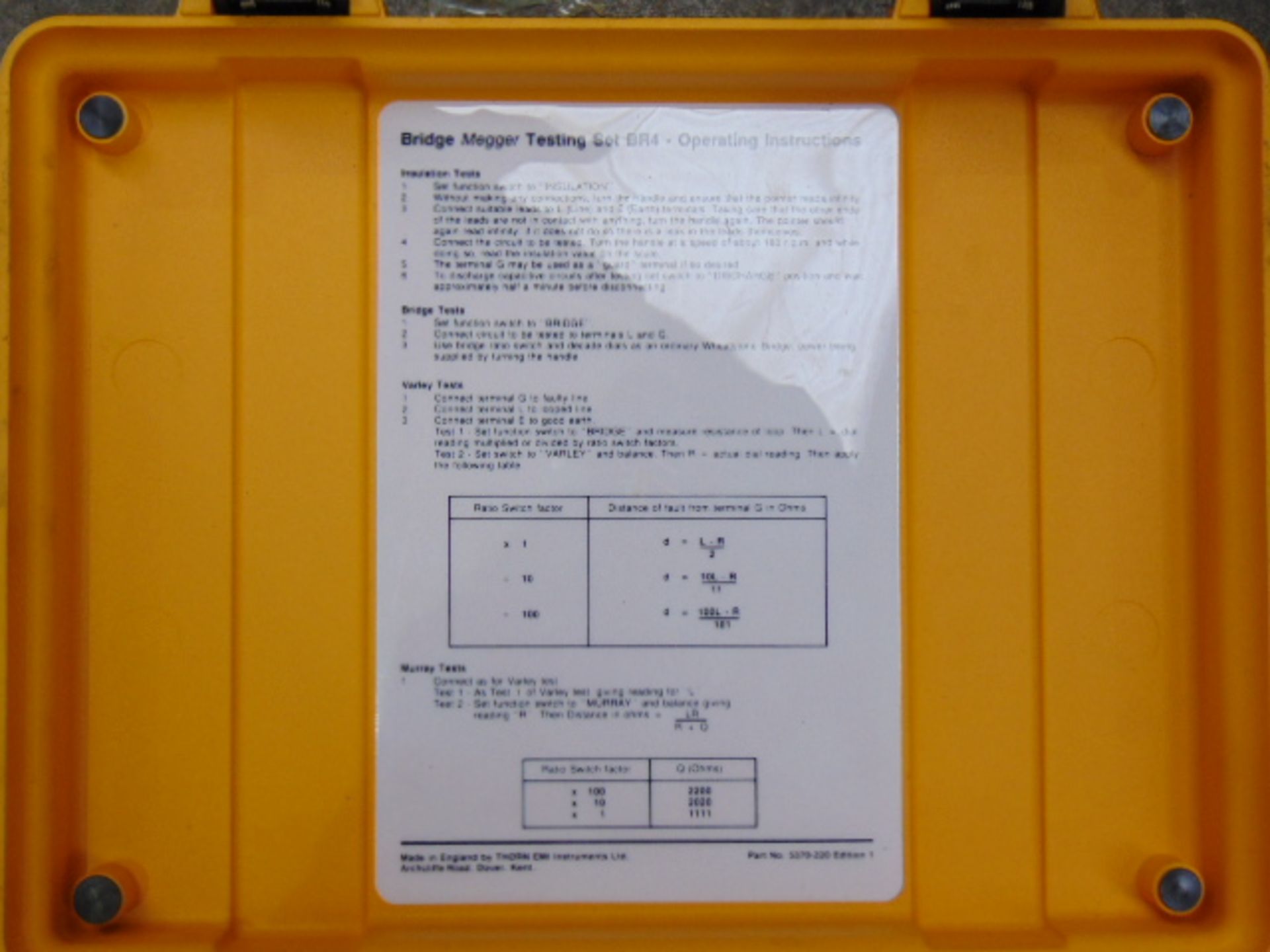 MEGGER BR4 INSULATION TESTER. - Image 4 of 6