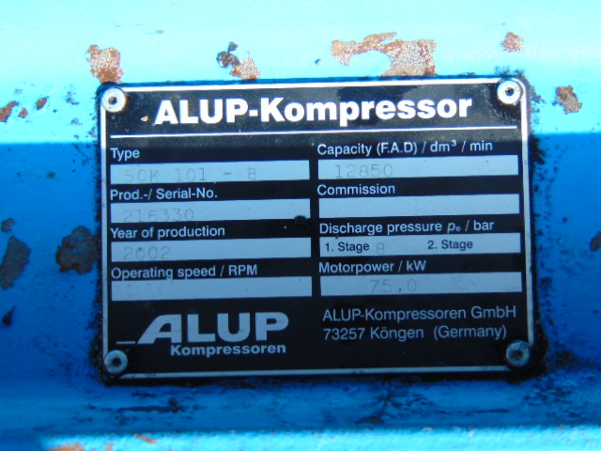 ALUP SCK 101-8 SCREW COMPRESSOR 75 KW 3 PHASE - Bild 9 aus 11