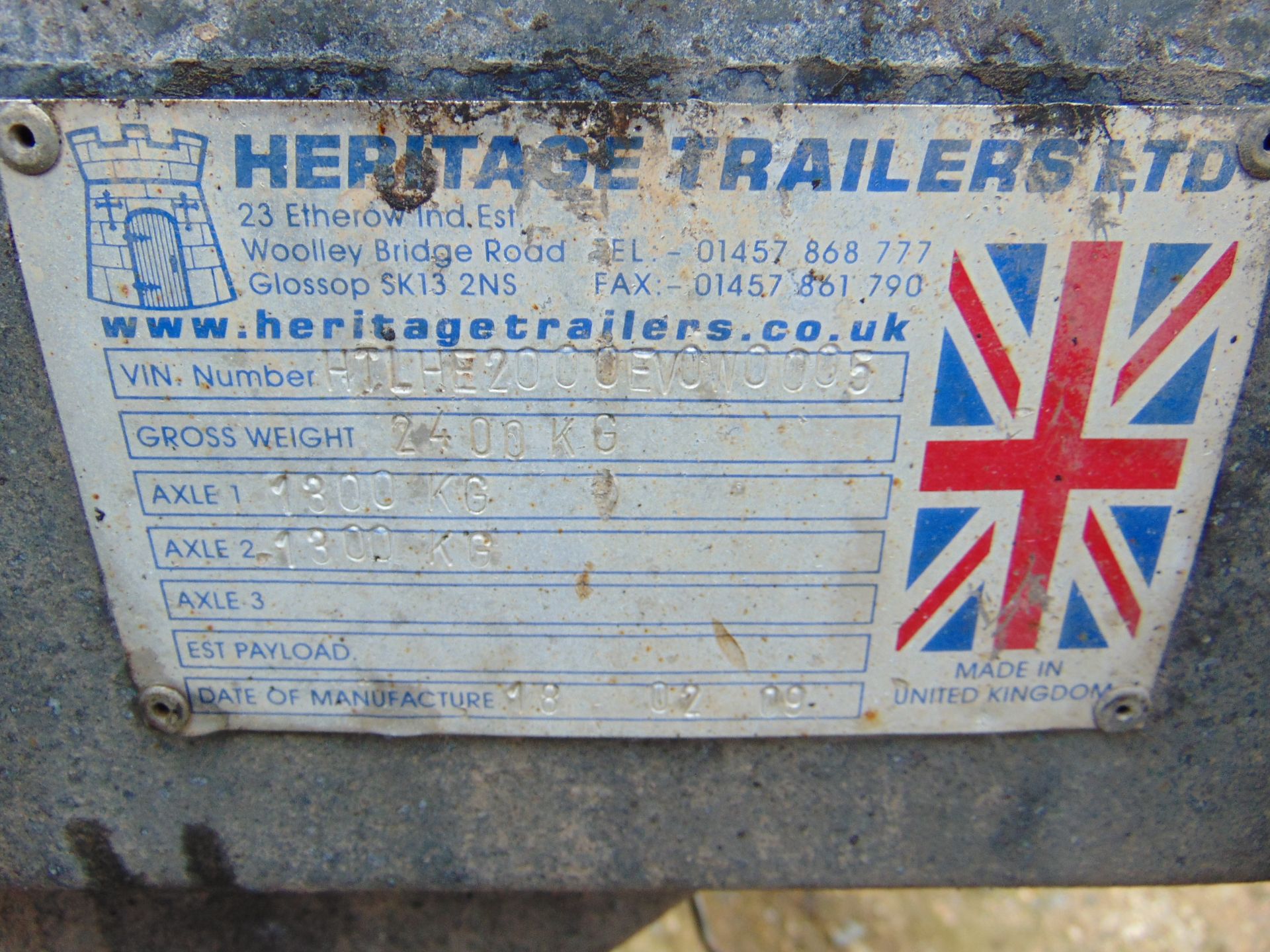Heritage 2.4 Tonne Twin Axle Plant Trailer c/w Ramps - Image 9 of 10