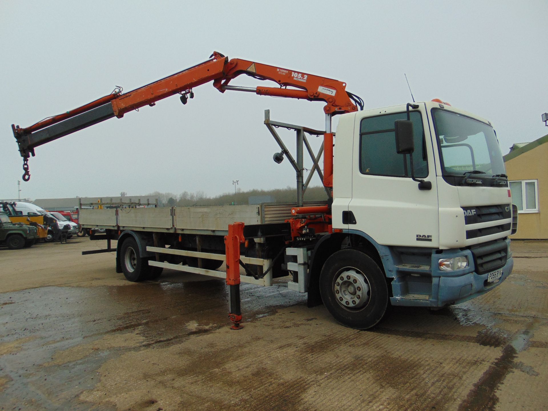 DAF CF 65.220 18 Tonne 24 ft Dropside c/w Terex Atlas 105.2 Crane ONLY 67,500 Miles From Govt Dept