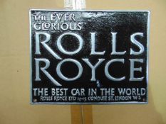 CAST ALUMINIUM ROLLS ROYCE SIGN