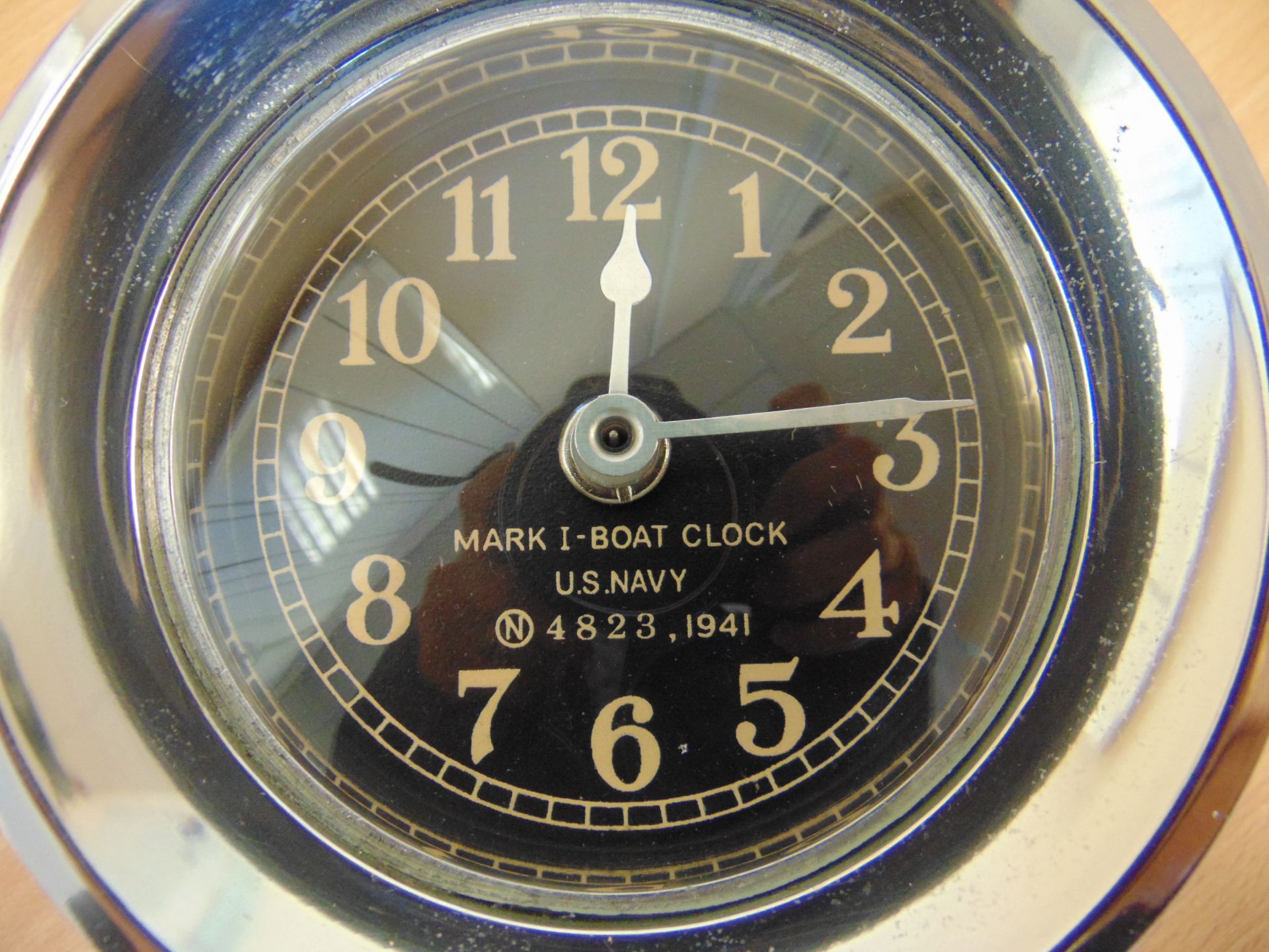 WW 2 US NAVY MK 1 BOAT CLOCK.1941 CAST ALUMINIUM REPRO - Bild 2 aus 5