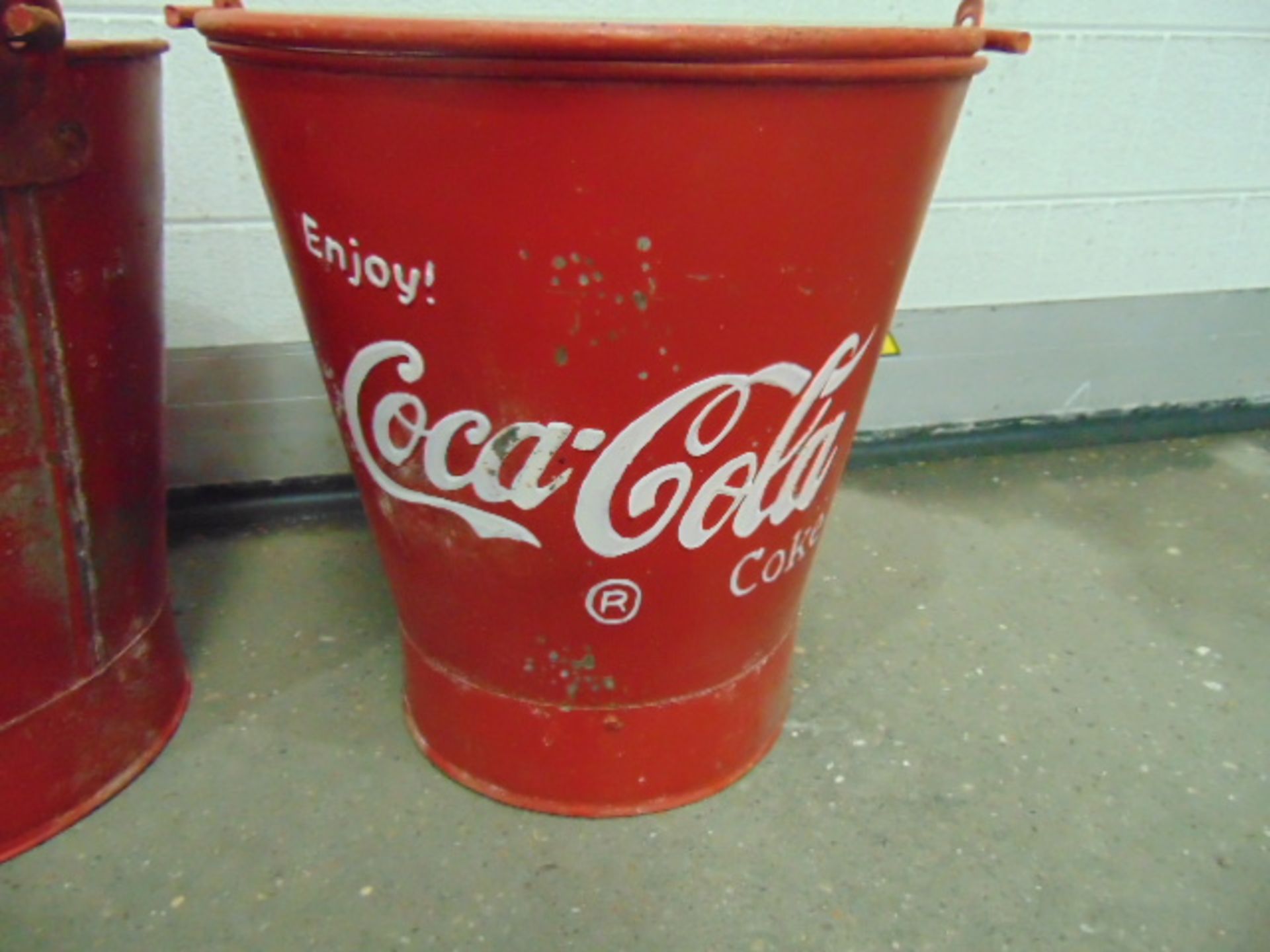 SET OF 3 COCA-COLA FIRE BUCKETS FOR PUTTING ICE/COLD DRINKS IN VERY UNUSUAL - Image 5 of 6