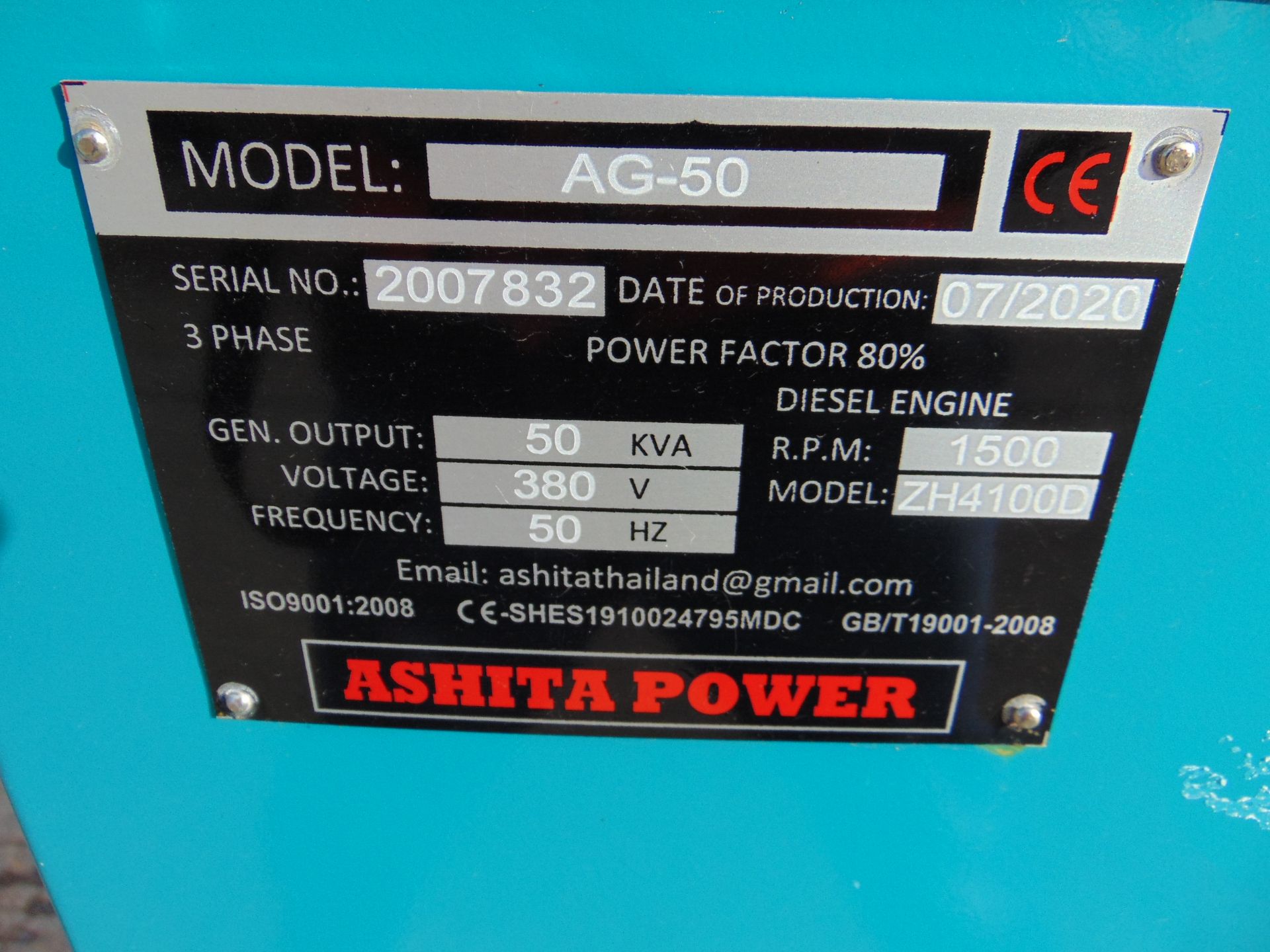 2020 UNISSUED 50 KVA 3 Phase Silent Diesel Generator Set - Image 18 of 18