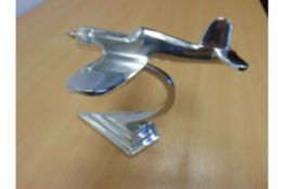 LOVELY POLISHED ALUMINIUM MODEL OF A WW2 CORSAIR FIGHTER C/W STAND