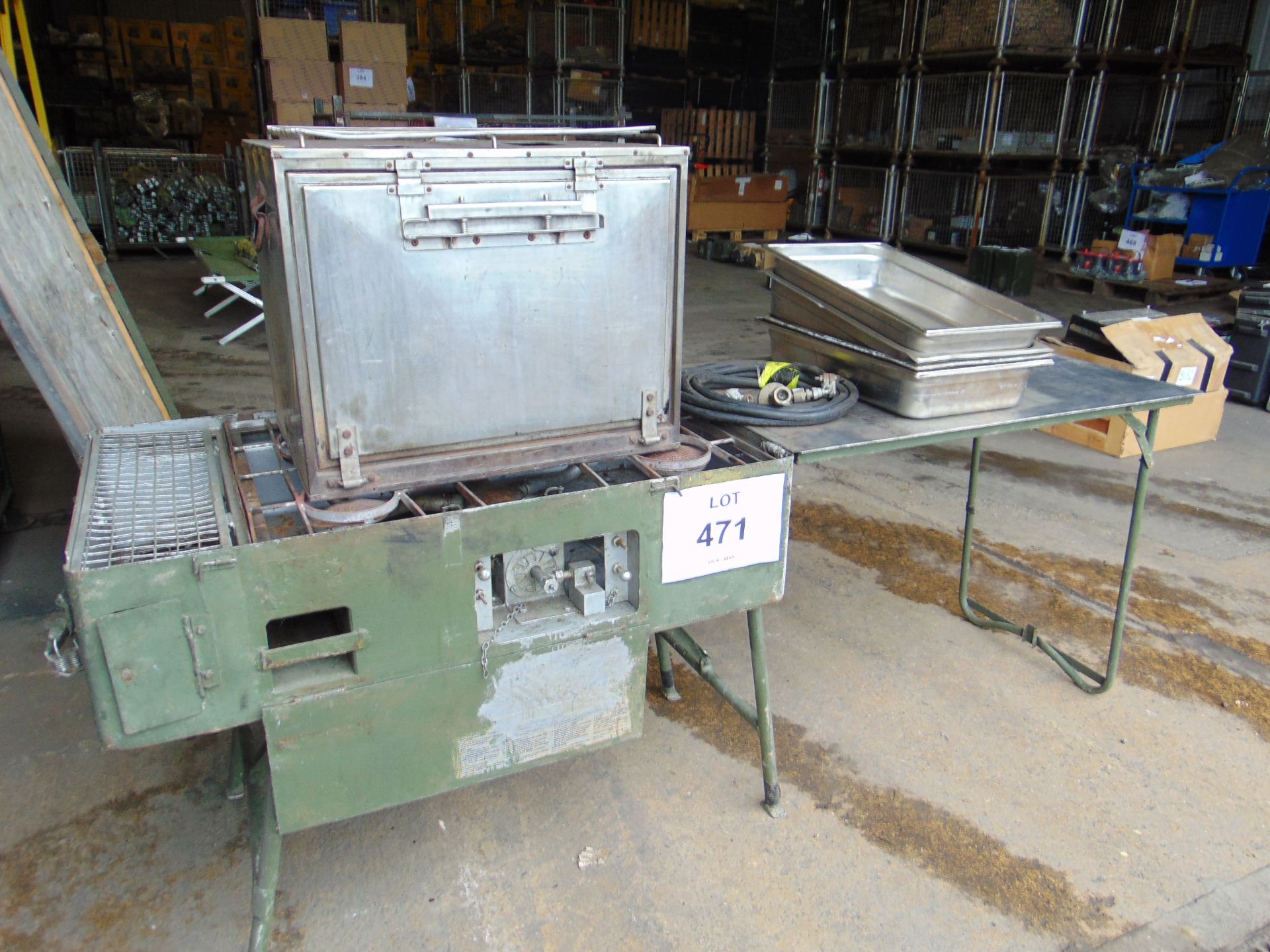 N.5 COOKER C/W OVEN AND COOKING PANS ETC