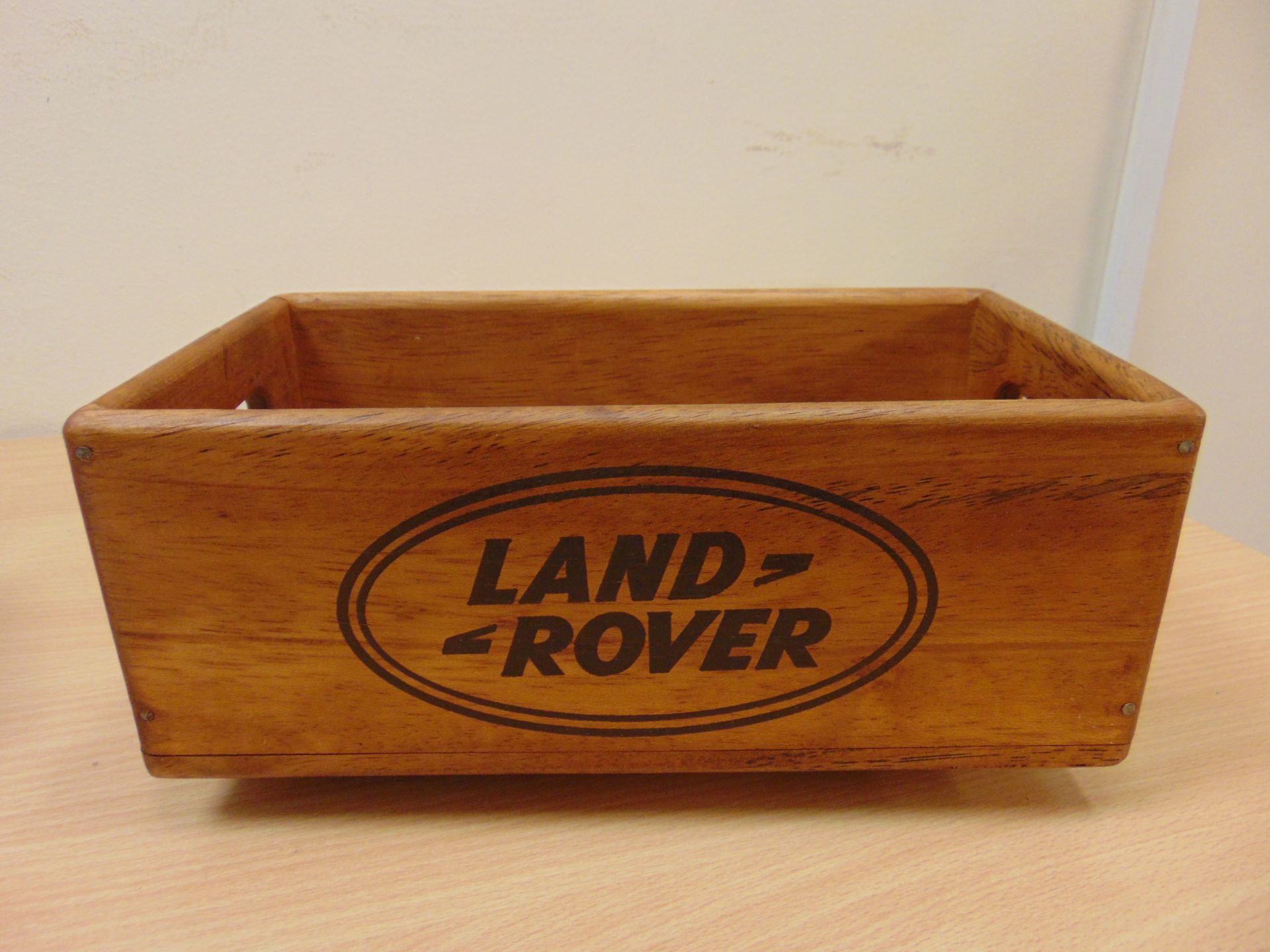 2X WOODEN LAND ROVER STORAGE BOXES 18cms X 14cms X 11cms - Image 3 of 3