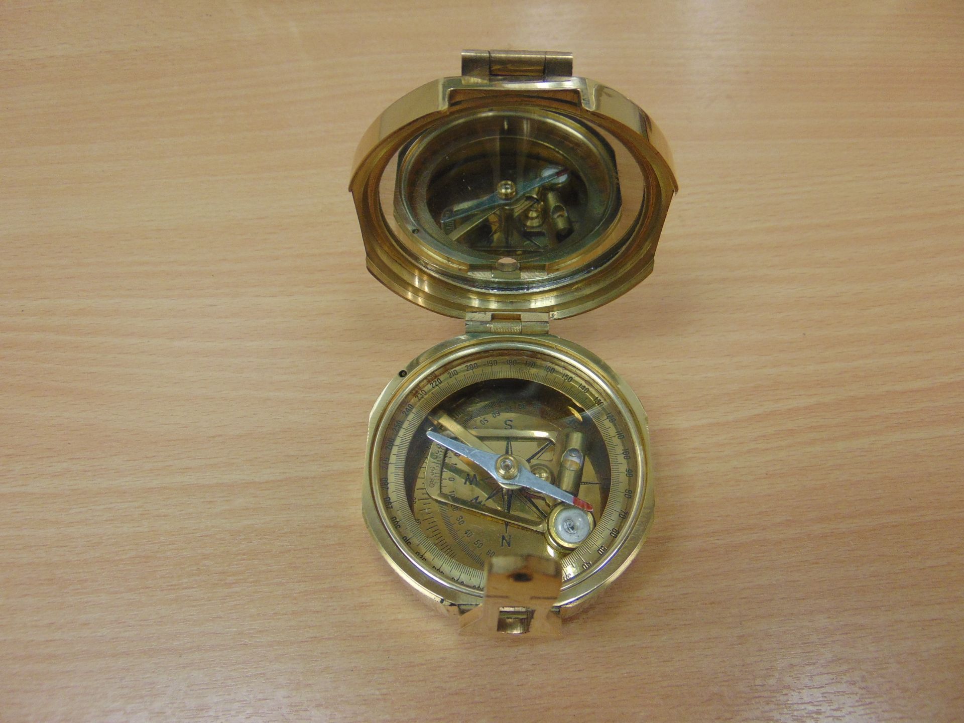 VERY NICE STANLEY BRASS PRISMATIC COMPASS REPRO - Image 5 of 11