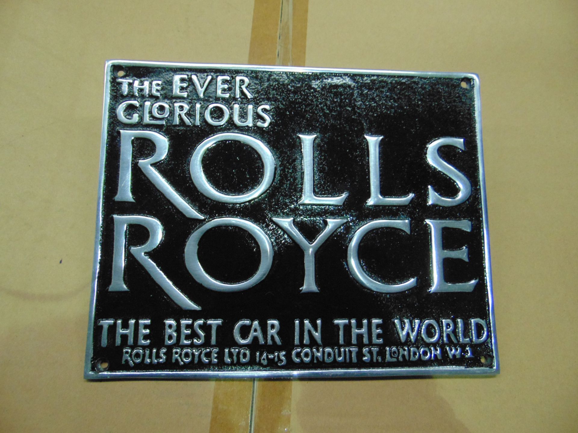 CAST ALUMINIUM ROLLS ROYCE SIGN - Image 2 of 3