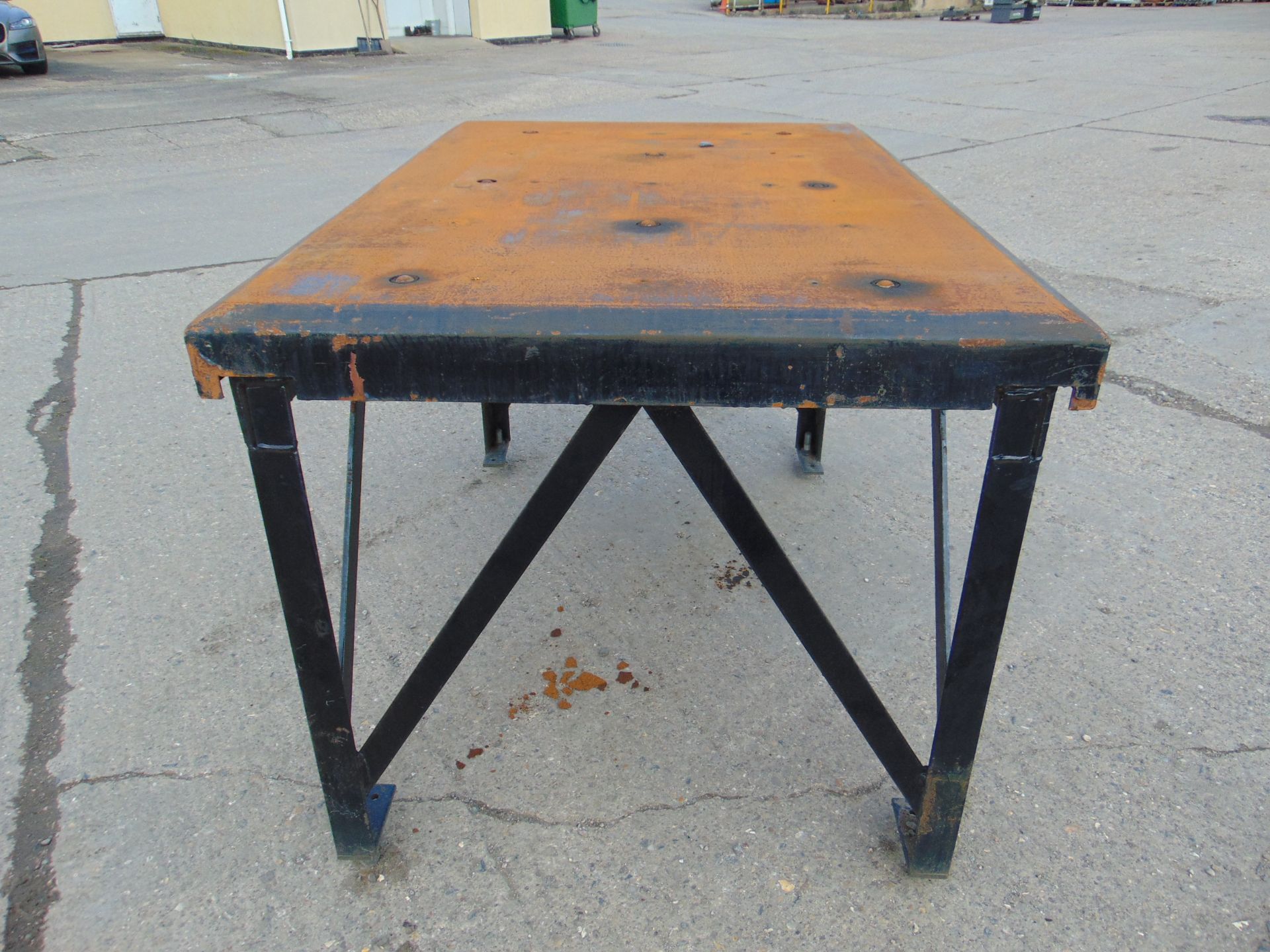 Ex MoD Heavy Duty Steel Engineering Bench - Image 2 of 5