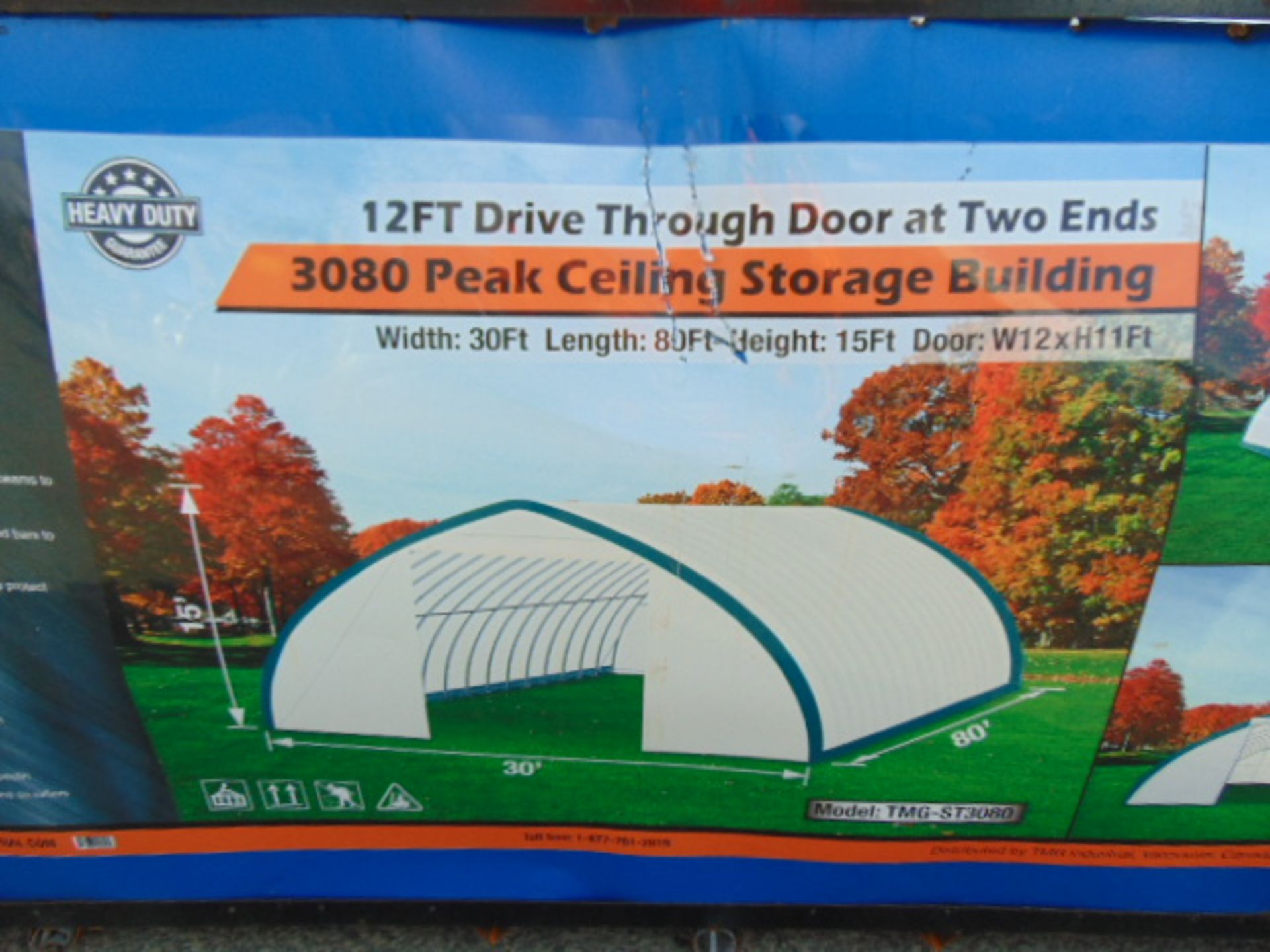 Huge L 80ft x W 30ft x H 15ft Relocatable Heavy Duty Storage Shelter New Unissued - Image 2 of 5