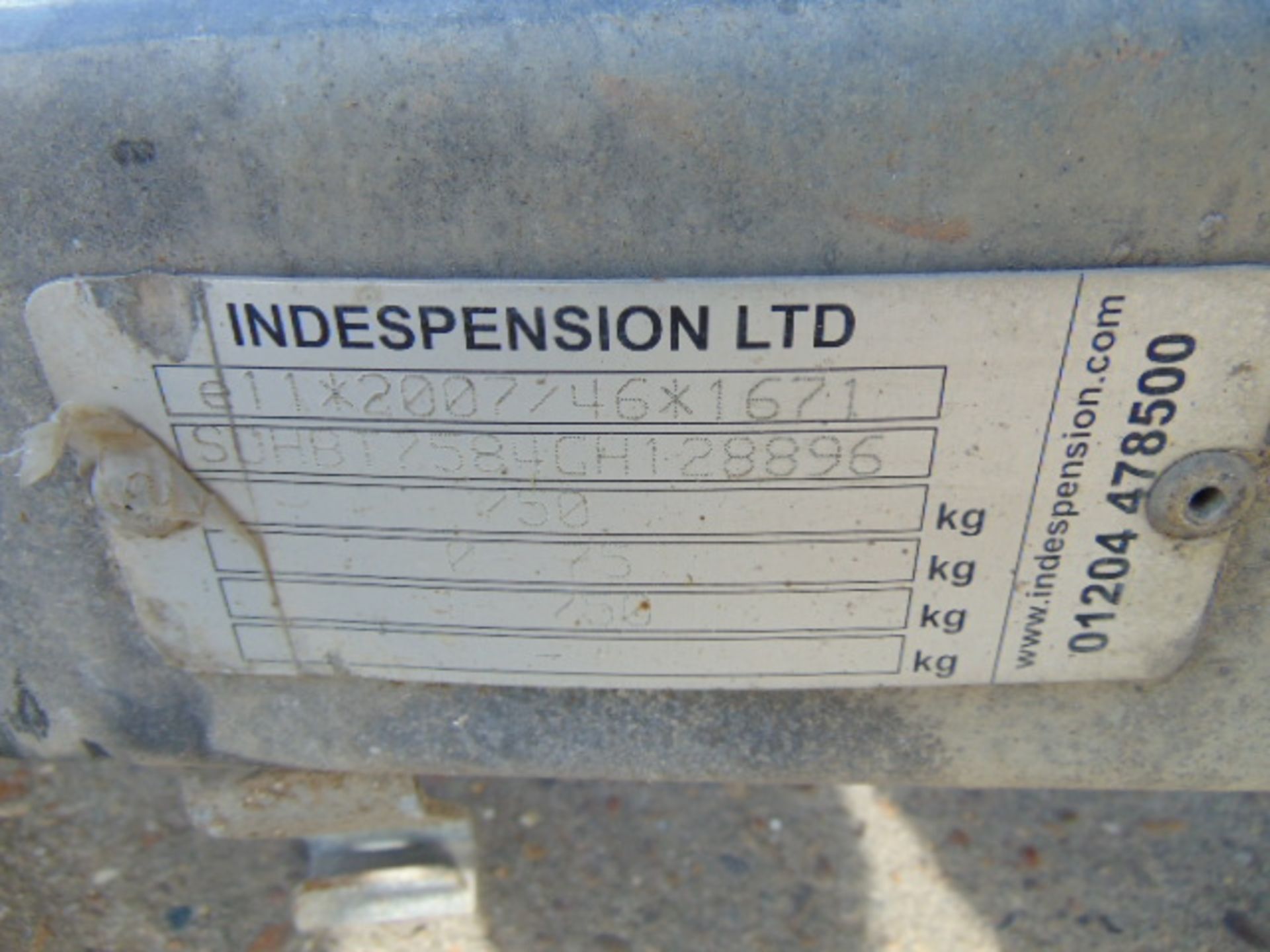 Ex British Telecom Indespension 750Kg Single Axle Engineers Trailer - Image 14 of 14