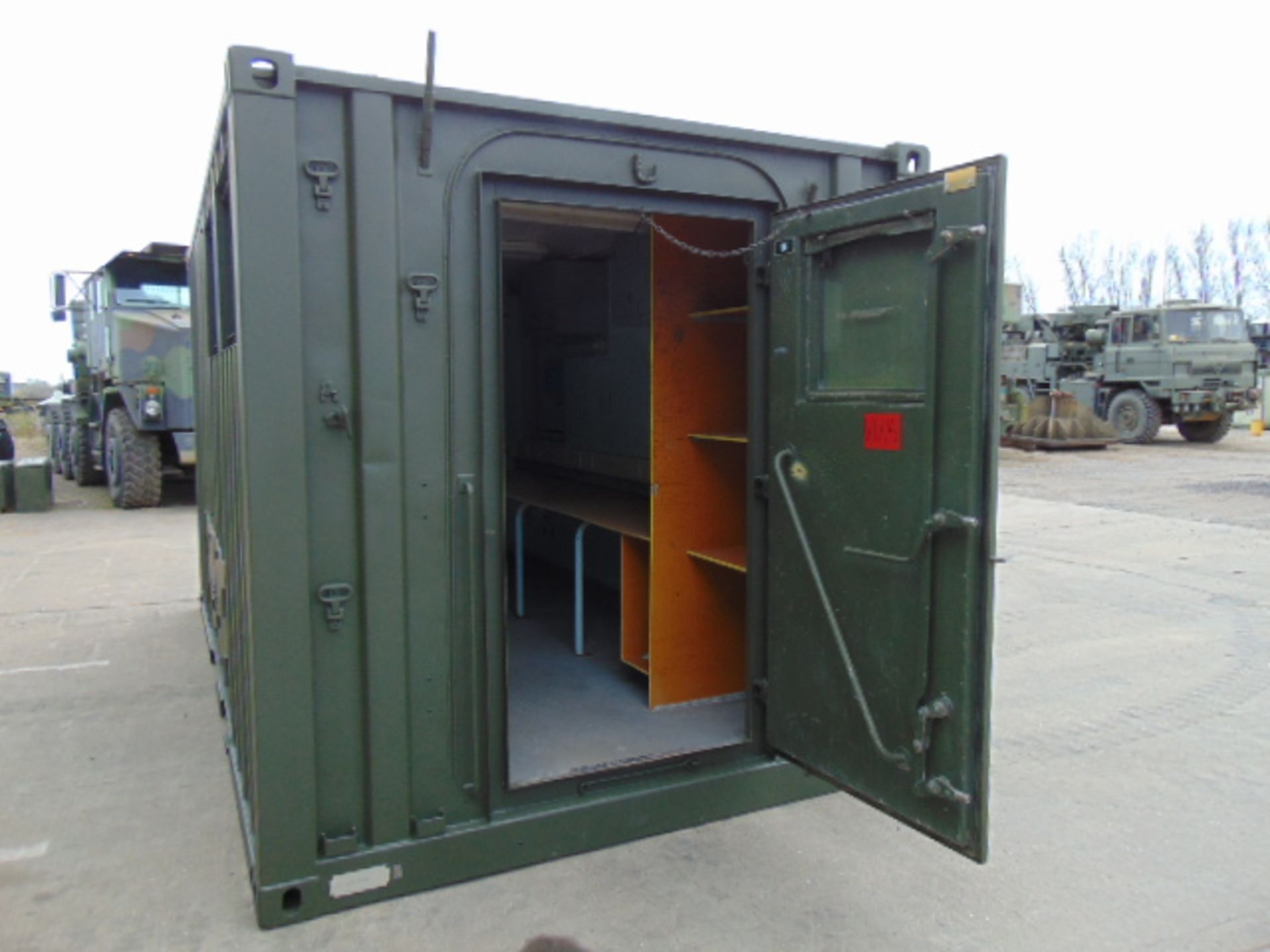 Ex Reserve Demountable Secure Workshop/Office Unit C/W Twist Locks, Air Con, Work Stations etc - Image 9 of 25