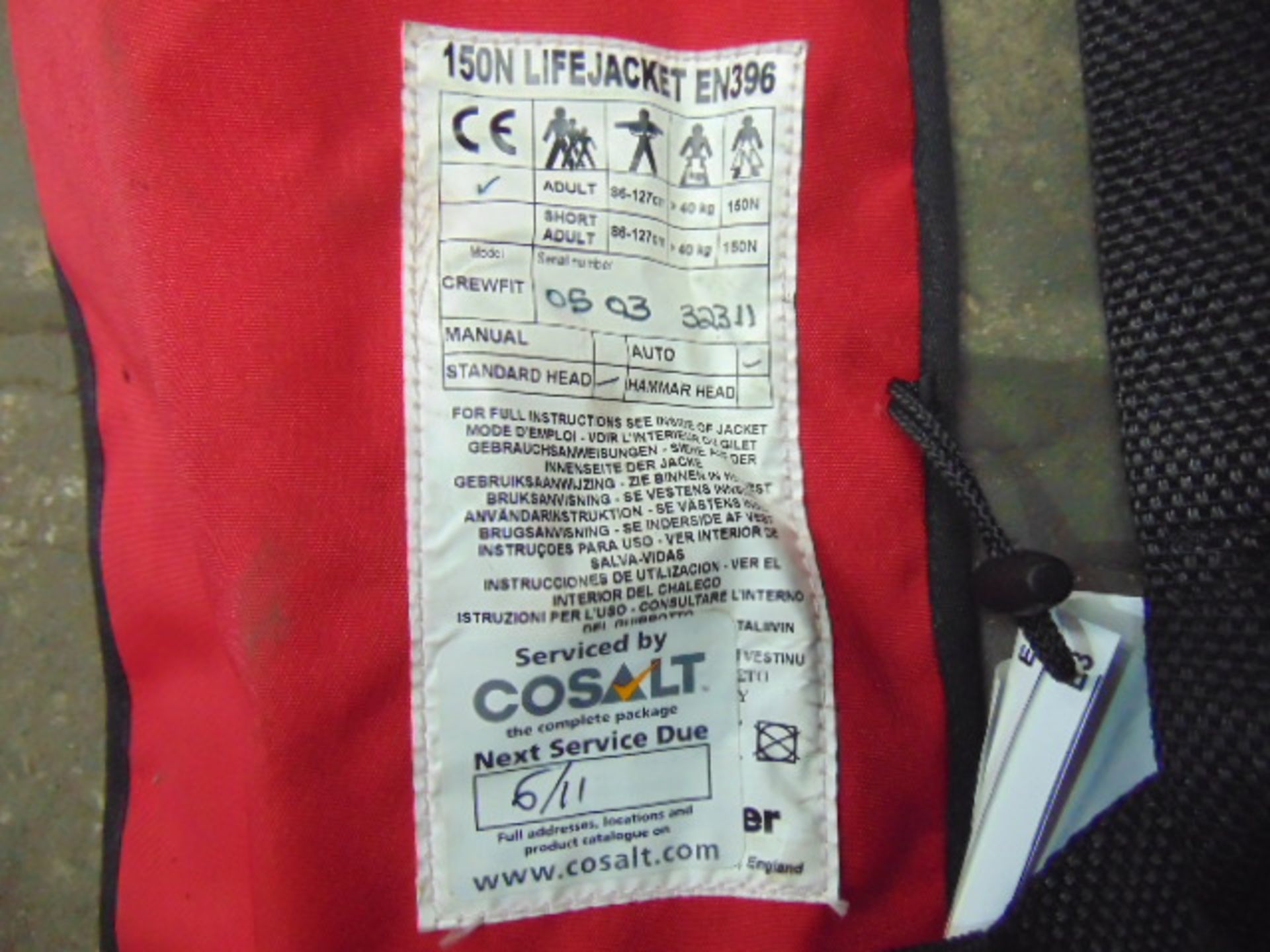 5 x Crewfit 150N Self Inflating Crewsaver Life Jackets - Image 8 of 8