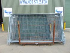 17 x Heras Style Fencing Panels 3.5m x 2m galvanized c/w with feet