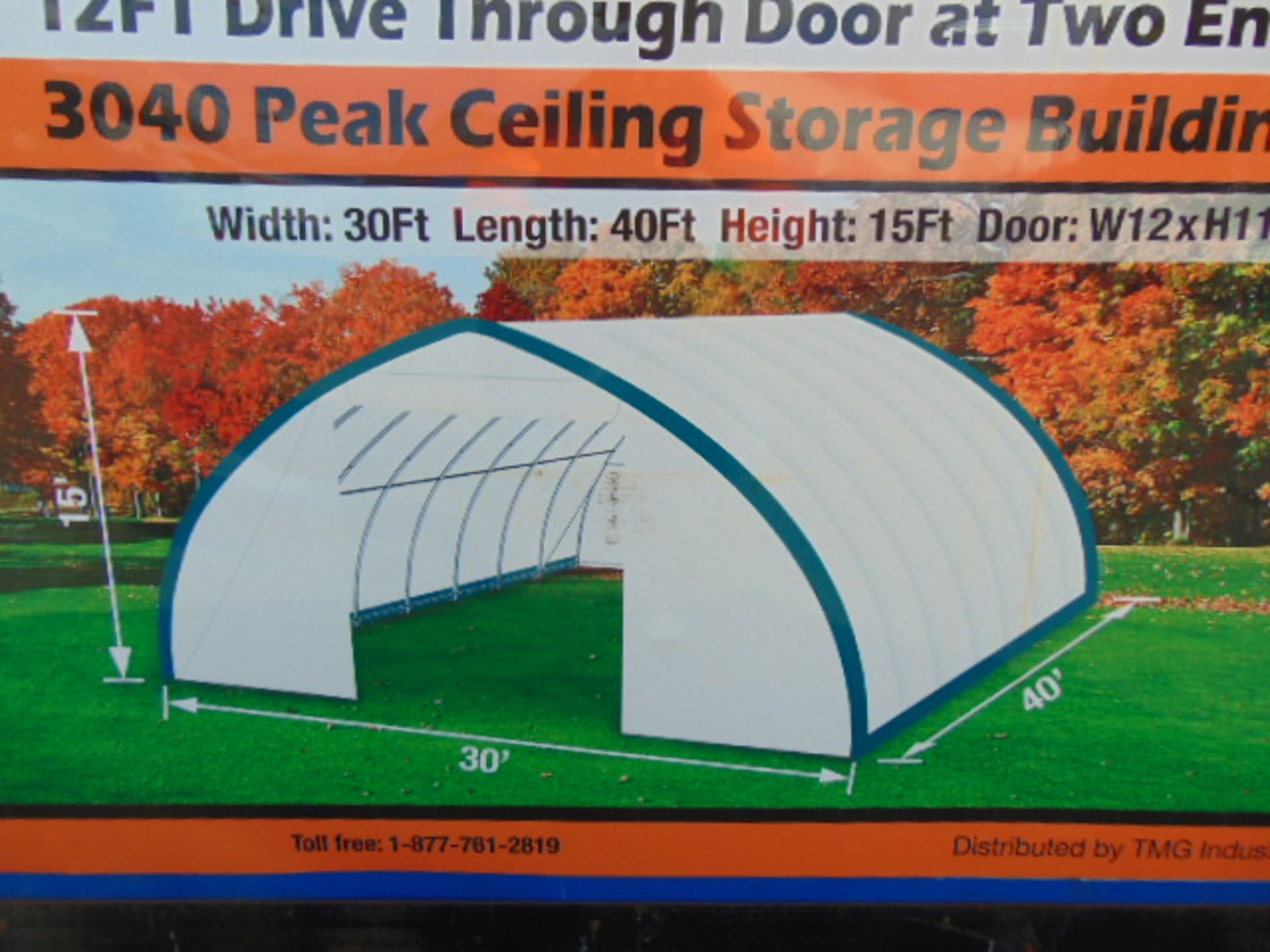 Huge L 40ft x W 30ft x H 15ft Relocatable Heavy Duty Storage Shelter New Unissued - Image 3 of 4