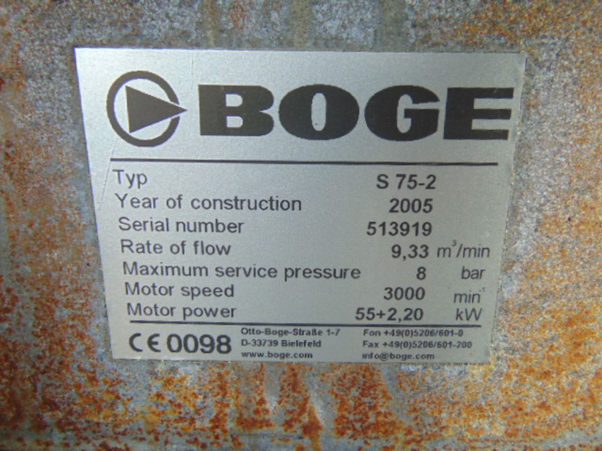 Boge S75-2 Screw Compressor - Image 8 of 12