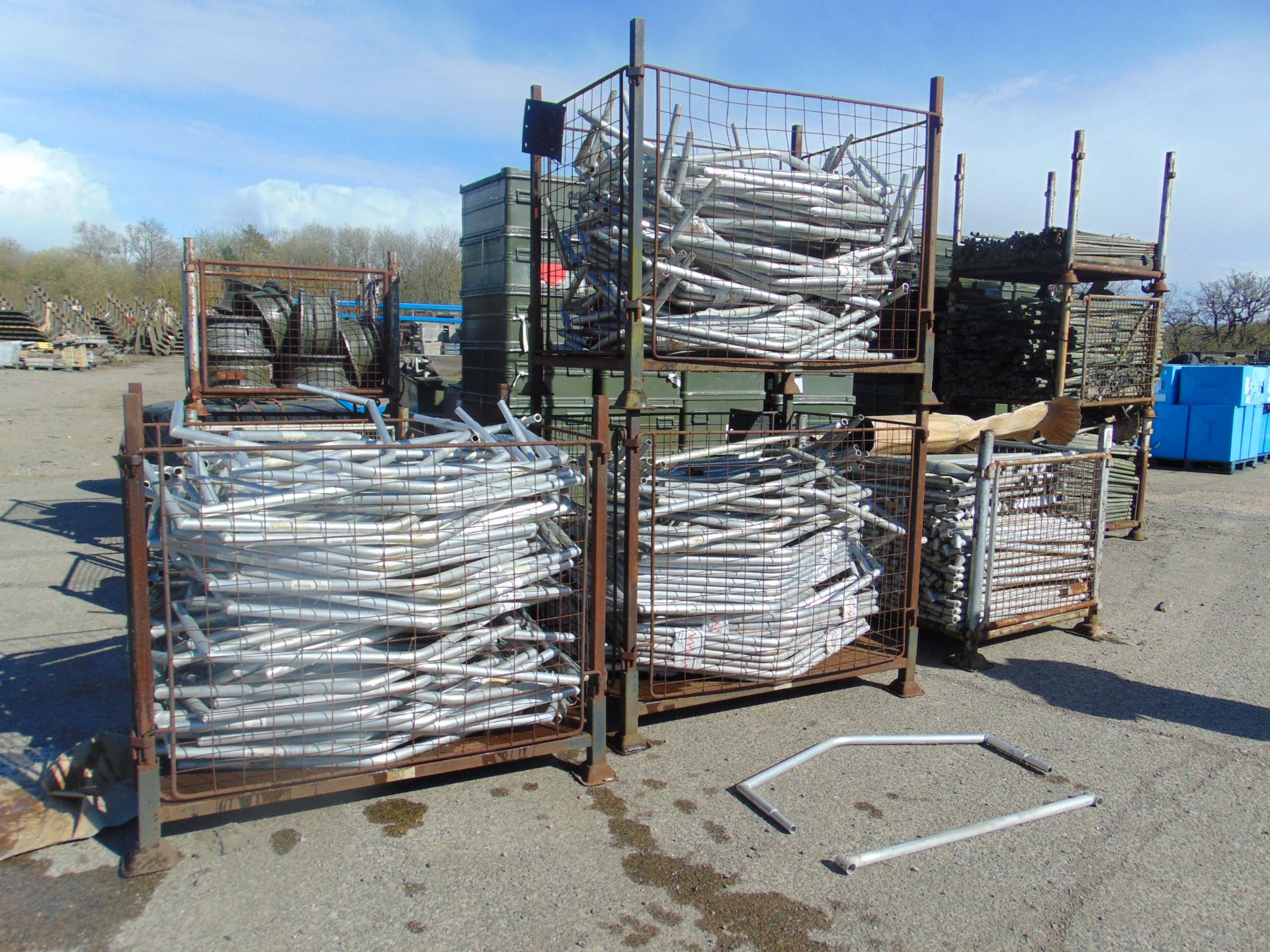 UNUSED ALUMINIUM TENT FRAME IN 4 PALLETS APPROX. 500 +/- PIECES
