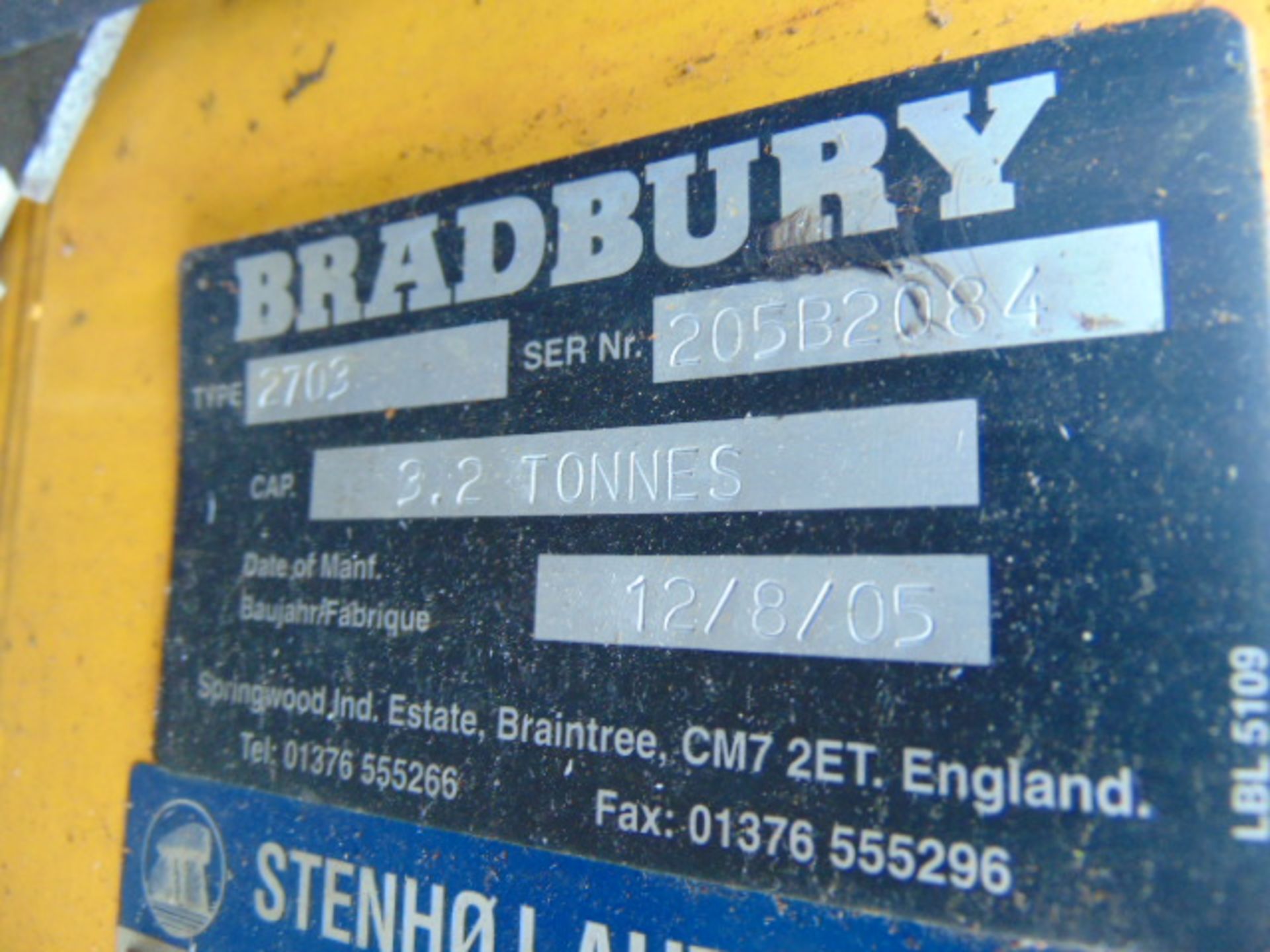 BRADBURY 2 Post Vehicle Lift 3.2 Tonne. Type - 2703. - Bild 9 aus 10