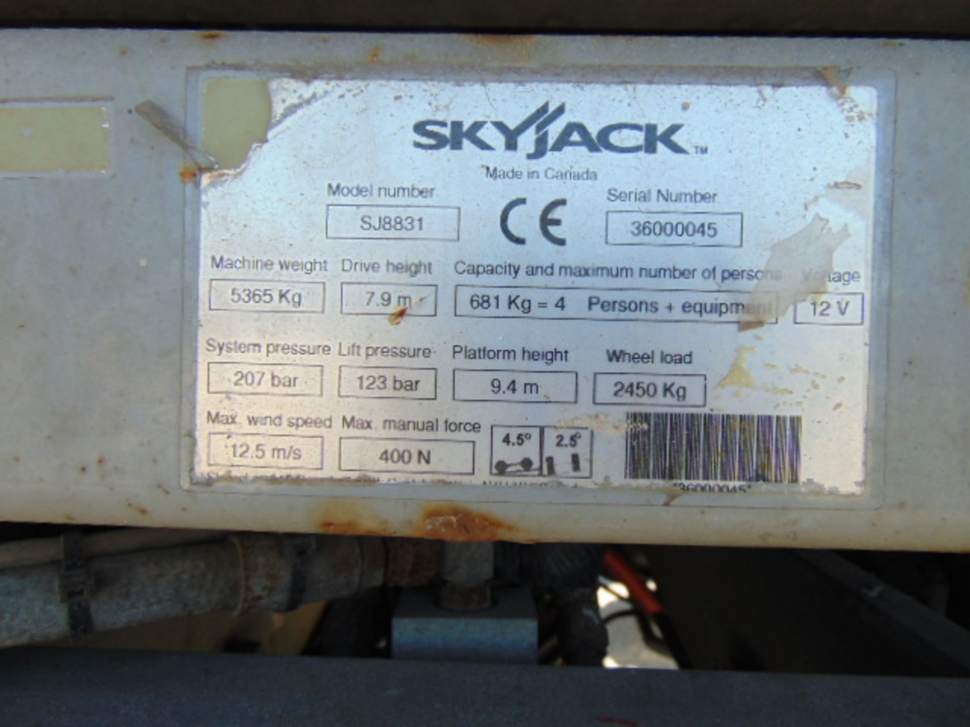 SkyJack SJ8831 Rough Terrain Diesel Scissor Lift - Image 14 of 22